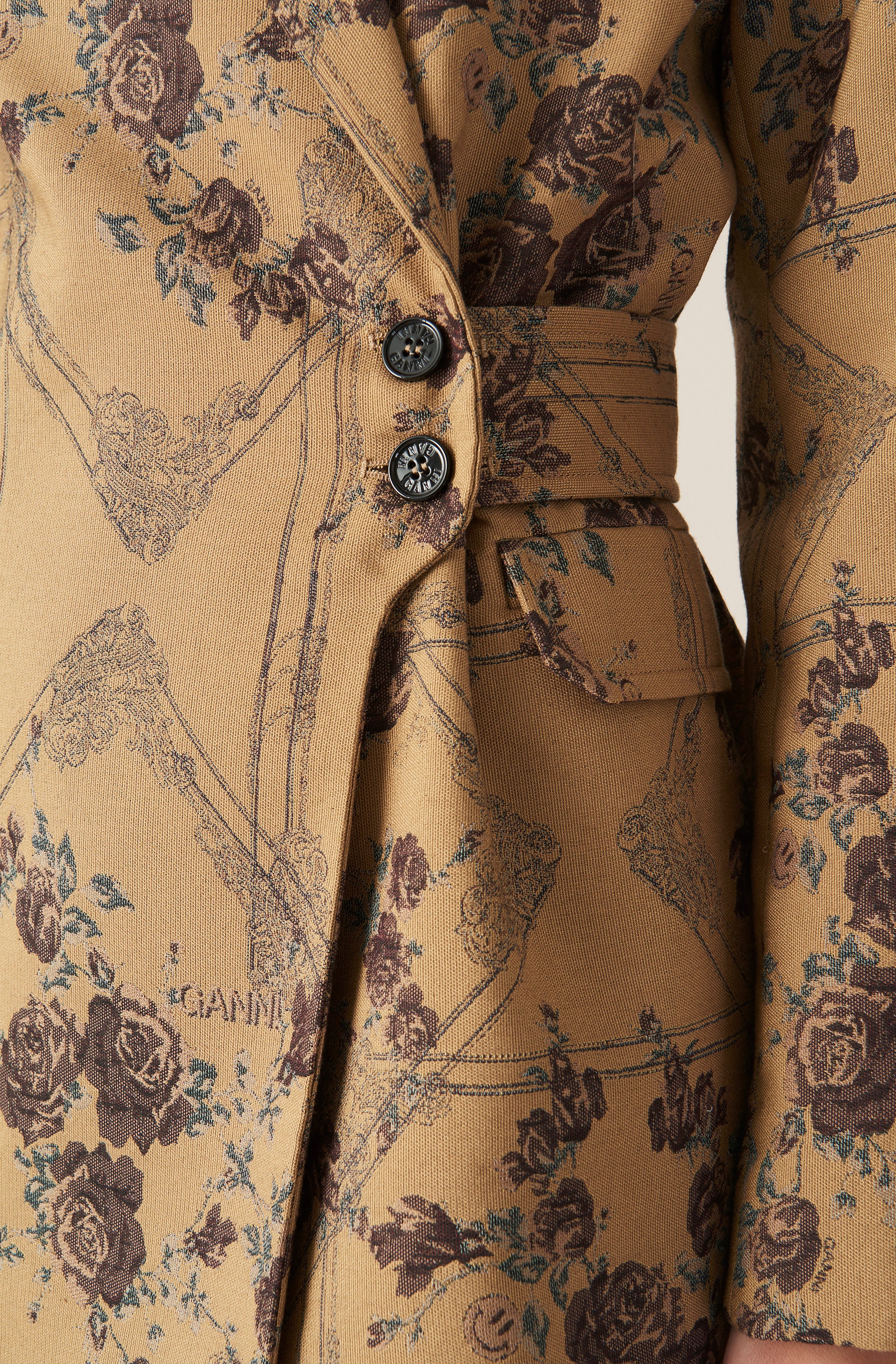 Floral Brocade Jacquard Blazer | Tiger's Eye - Image 5