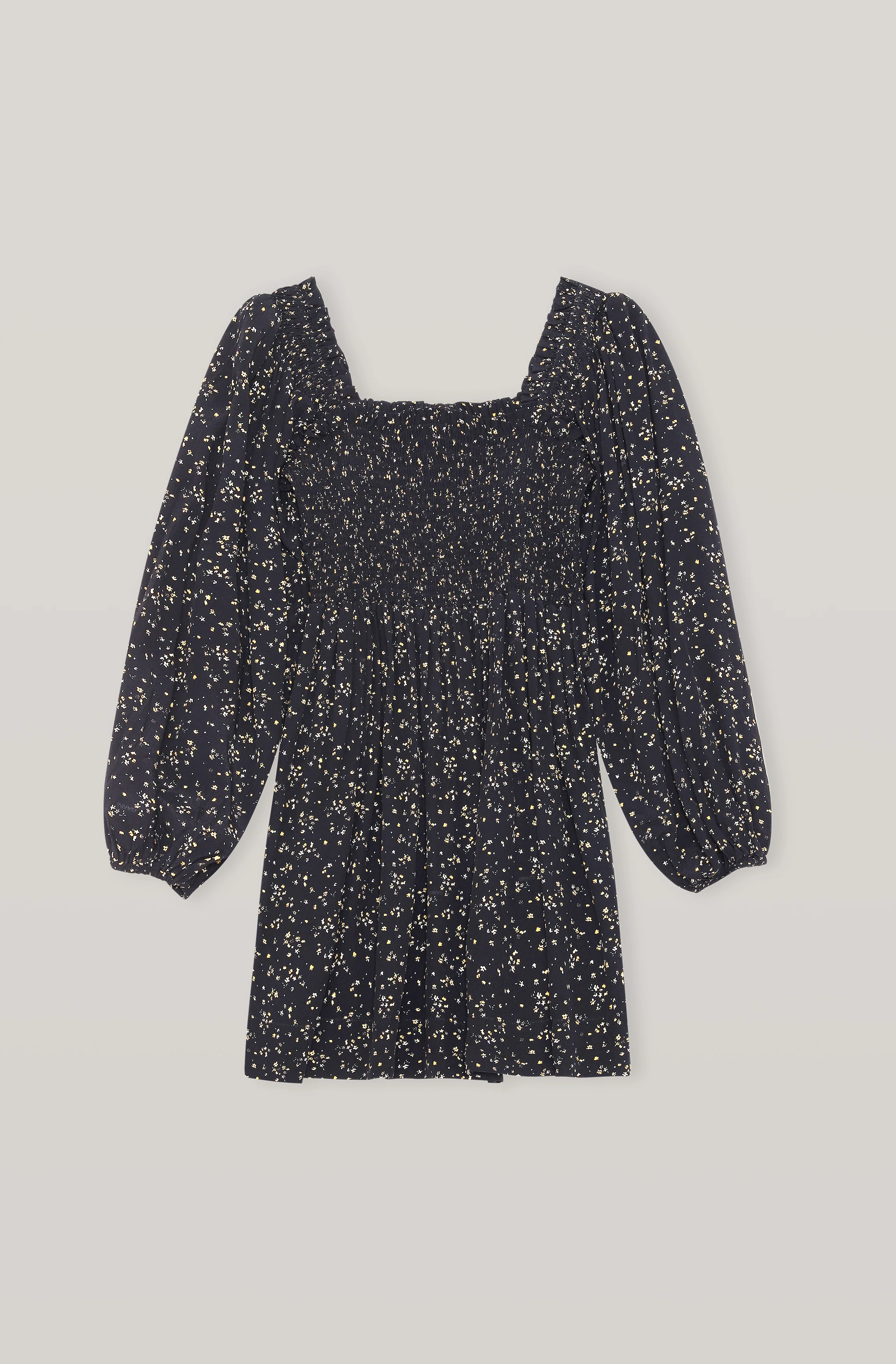 Floral Crepe Mini Dress | Black