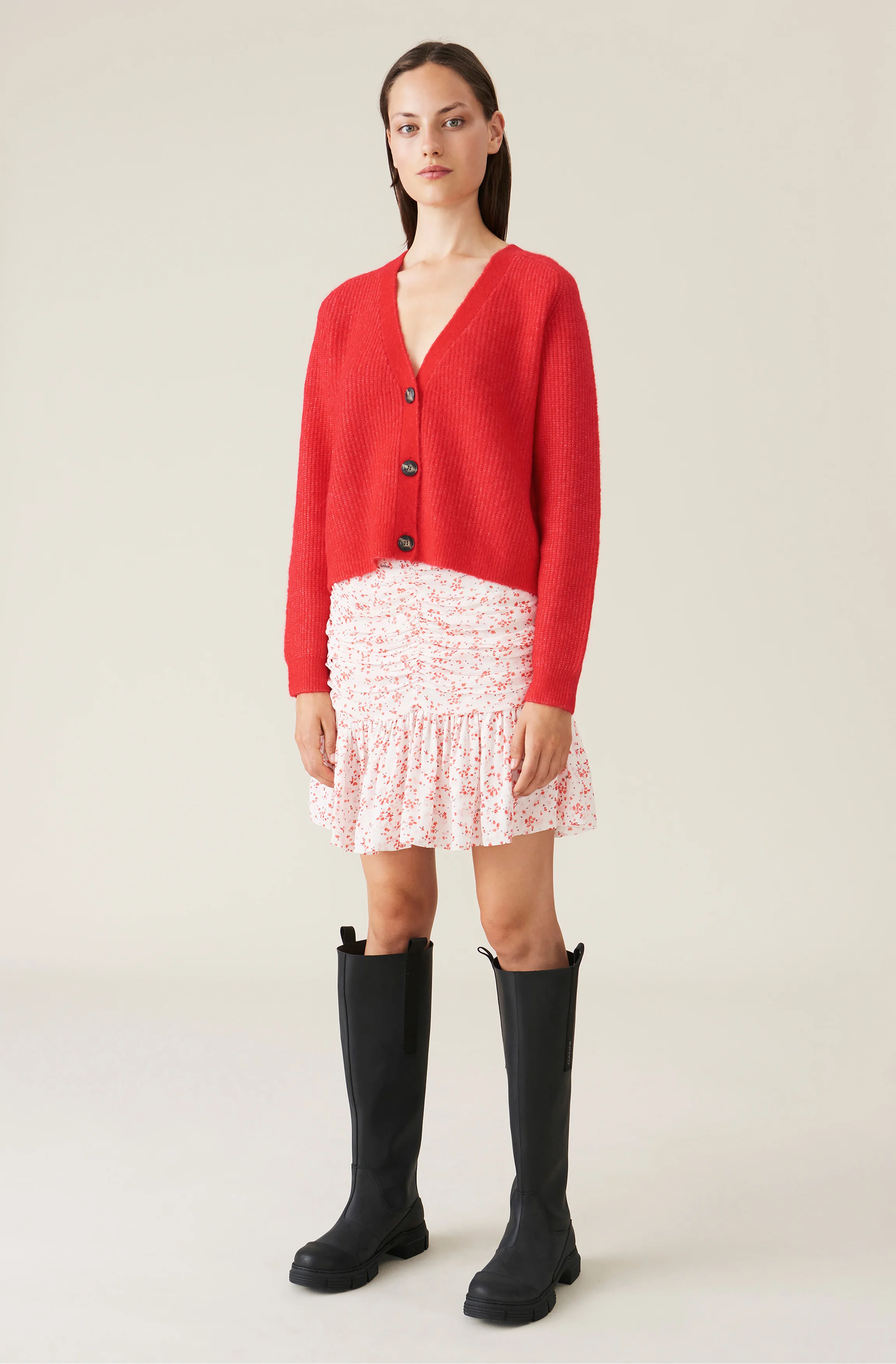 Floral Georgette Mini Skirt | Egret - Image 2
