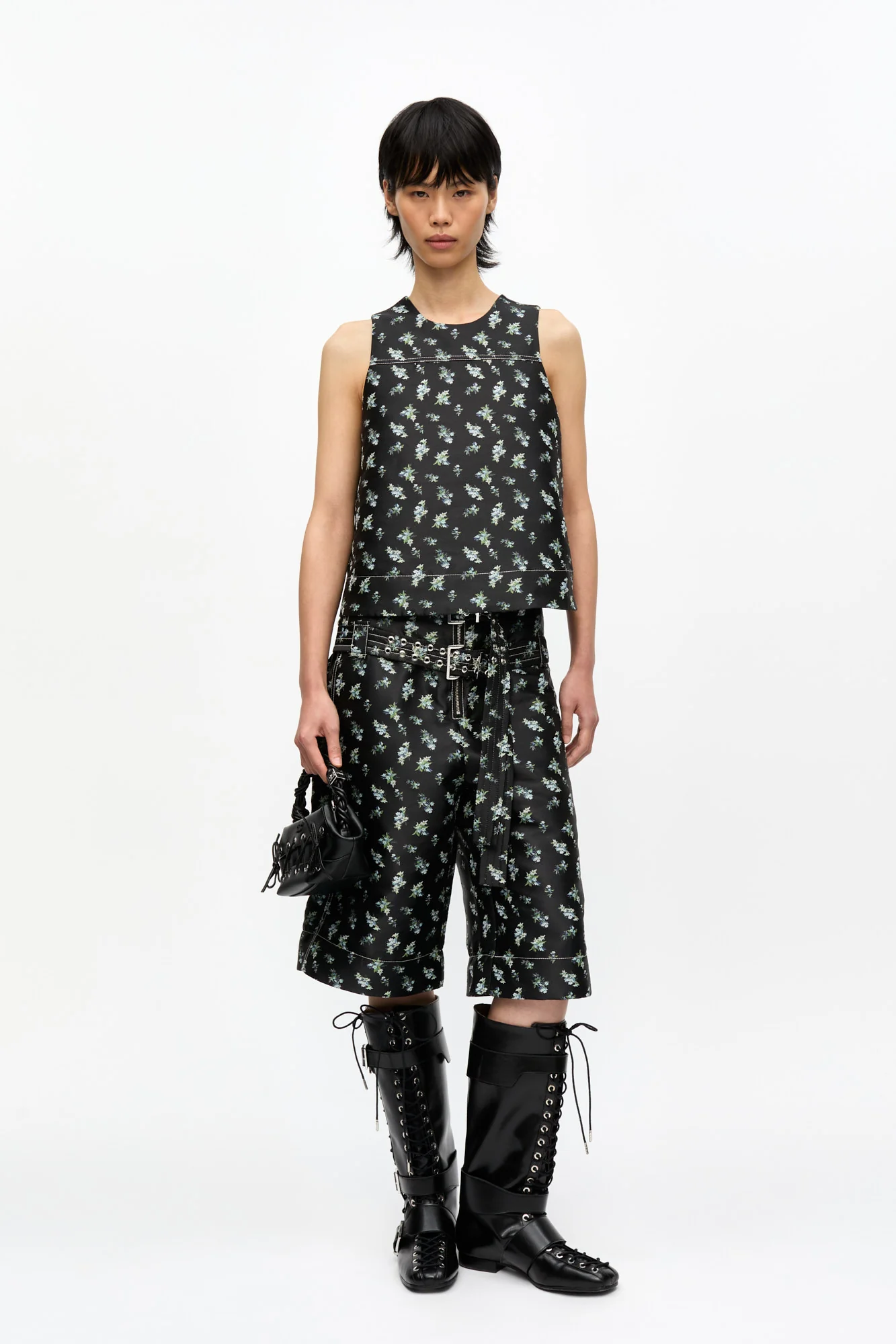 Floral Jacquard Shorts | Black - Image 3