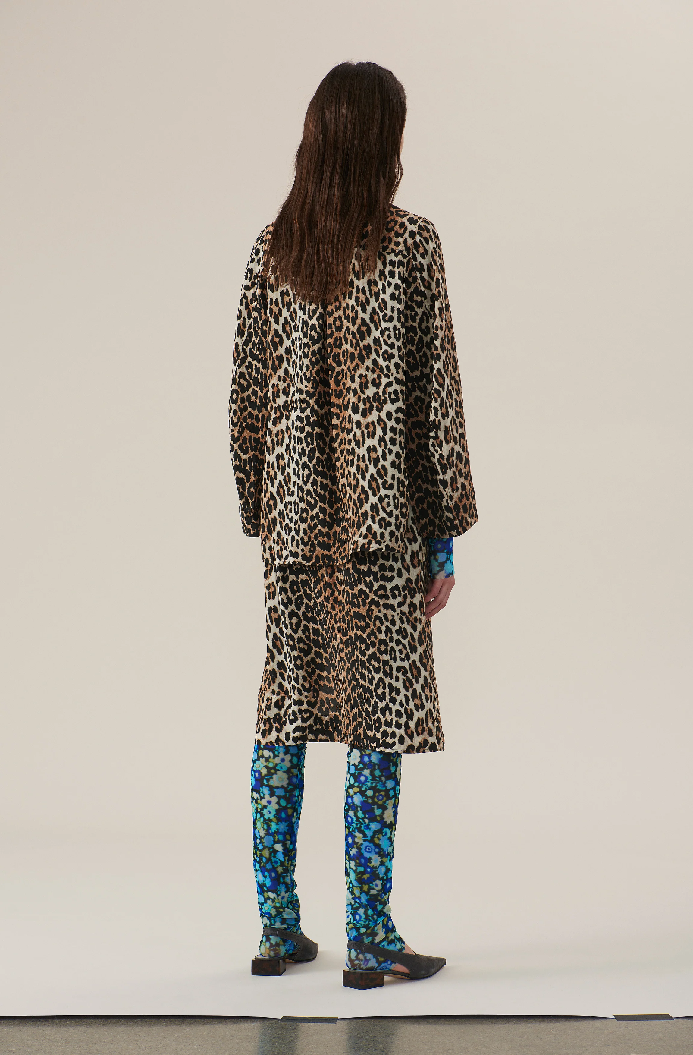 Floral Mesh Leggings | Azure Blue - Image 3