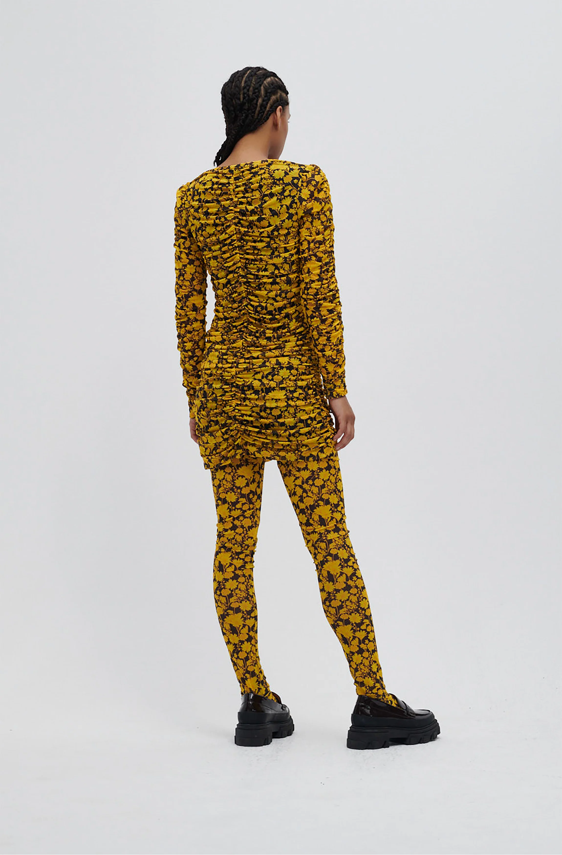 Floral Mesh Leggings | Spectra Yellow - Image 3