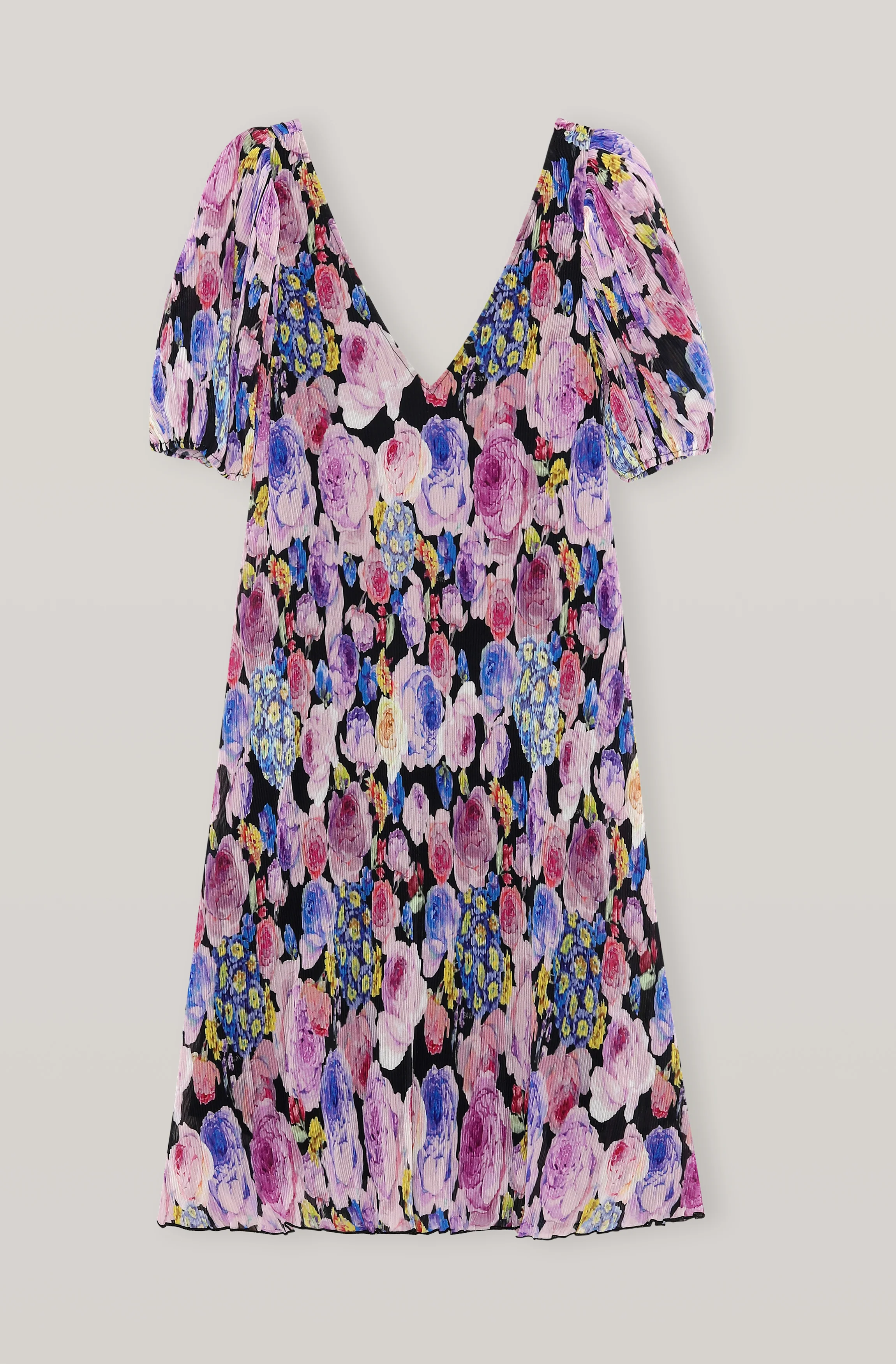 Floral Pleated Georgette Midi Dress | Multicolor
