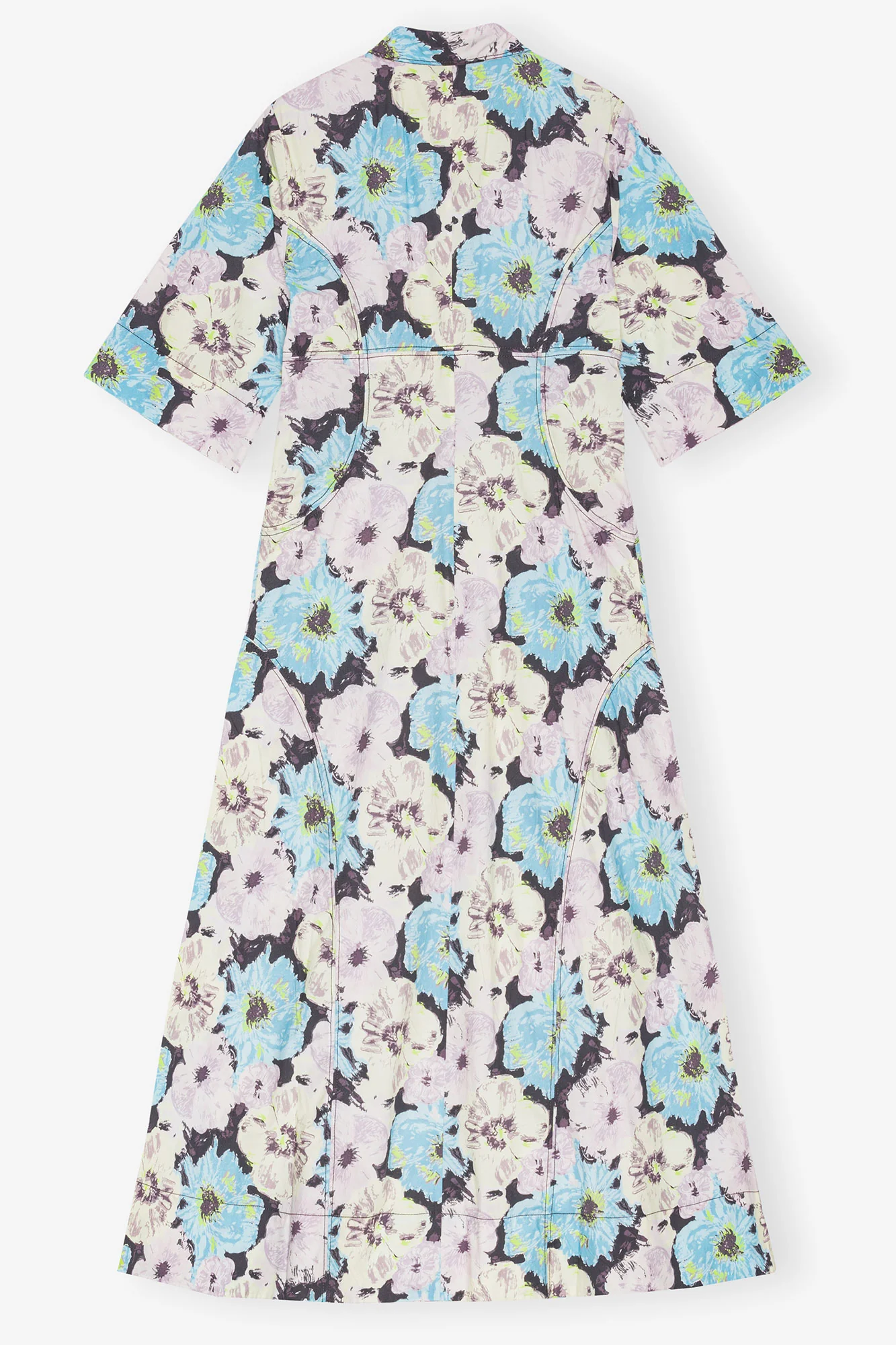 Floral Printed Cotton Long Shirt Dress | Multicolor - Image 2