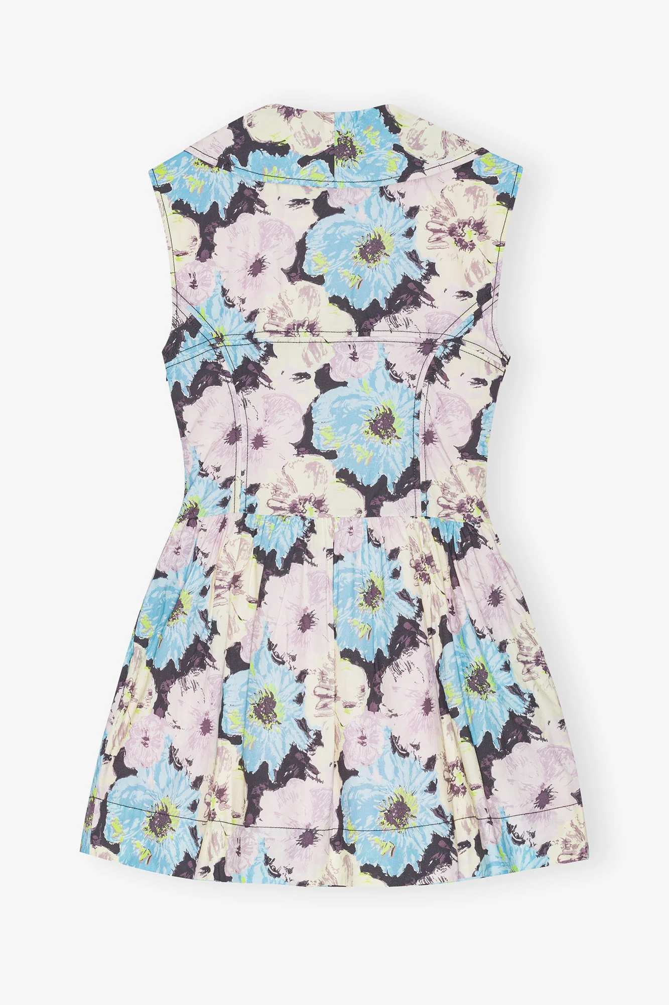 Floral Printed Cotton Mini Dress | Multicolor - Image 2