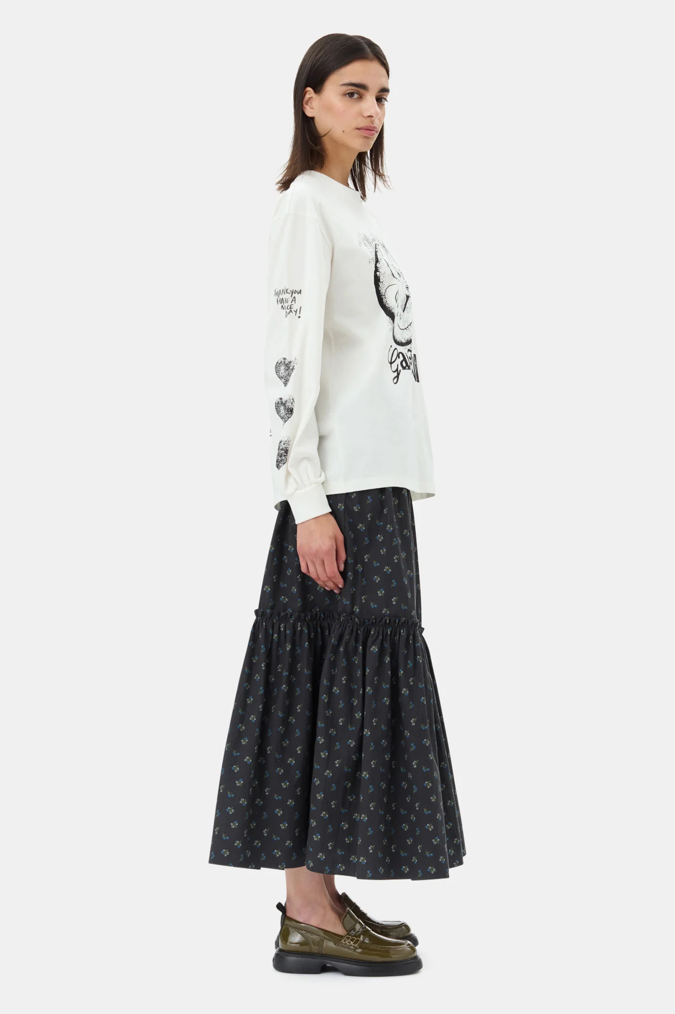 Floral Printed Maxi Skirt | Phantom - Image 5