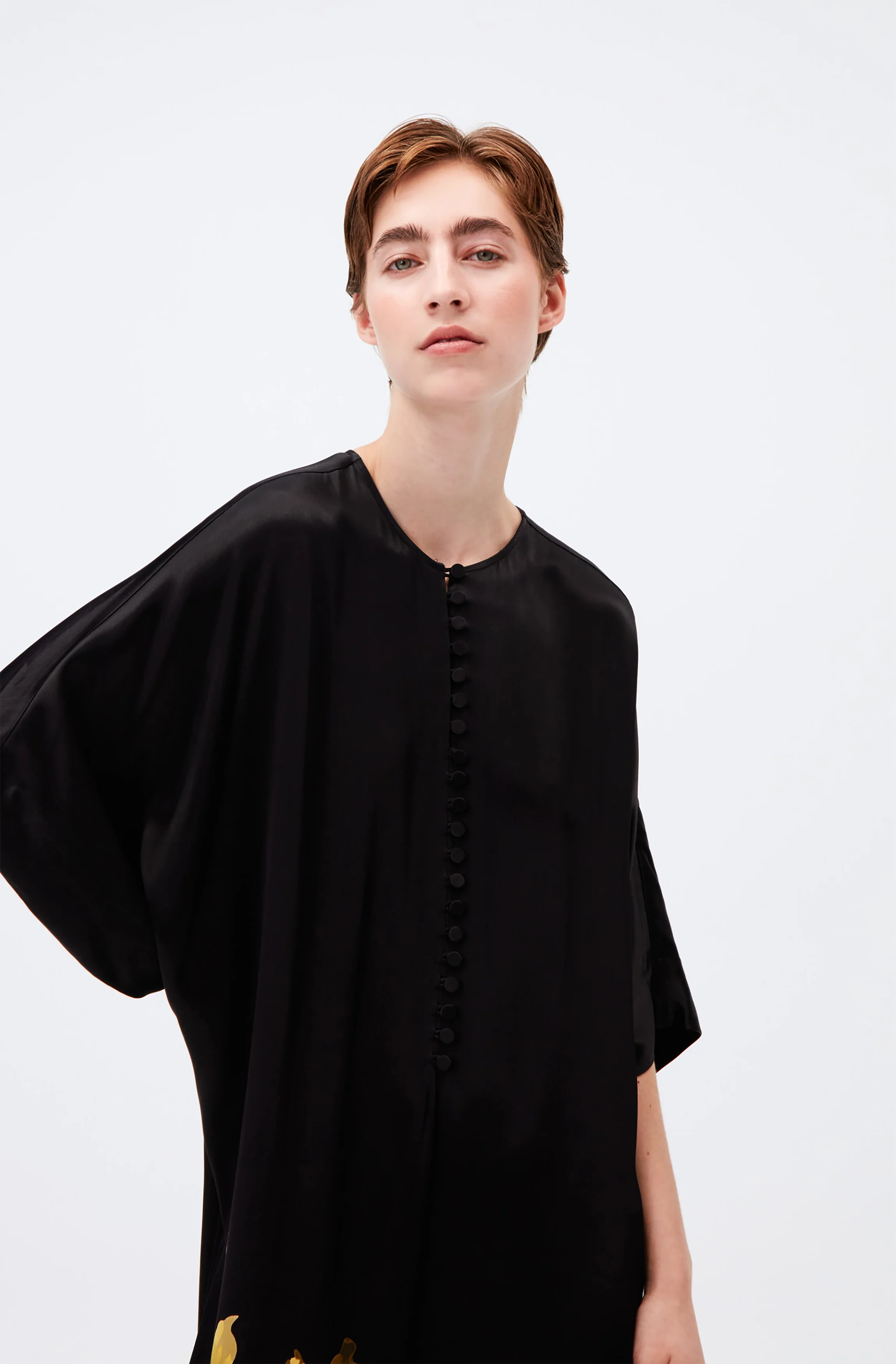 Floral Satin Maxi Dress | Black - Image 4