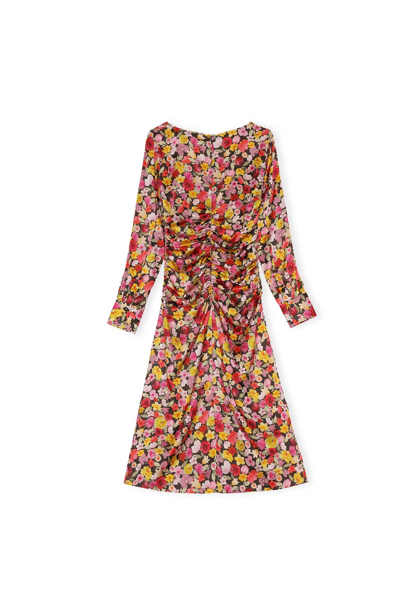 Floral Silk Blend Gather Dress | Mole - Image 2