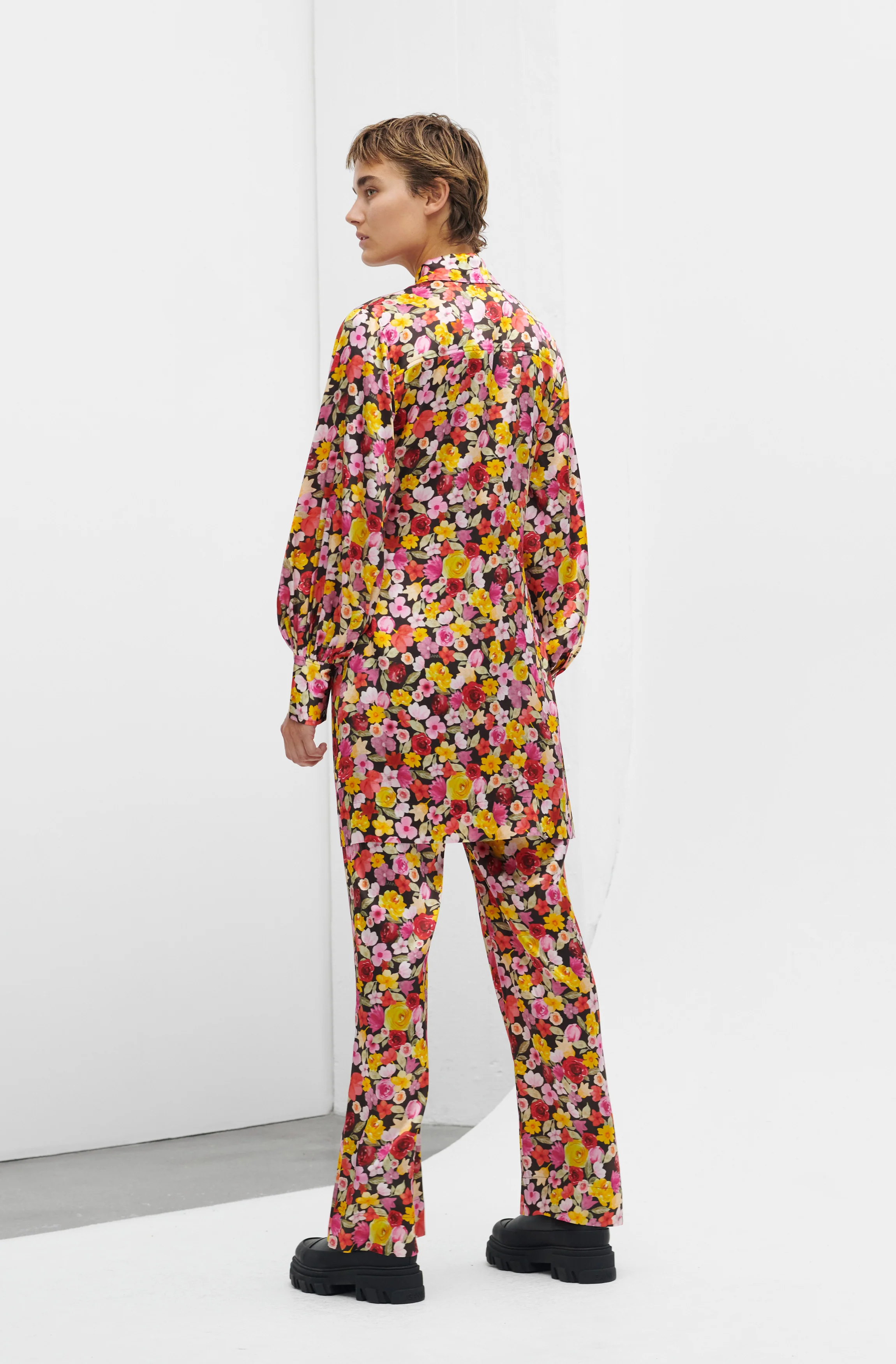 Floral Silk Stretch Trousers | Mole - Image 6