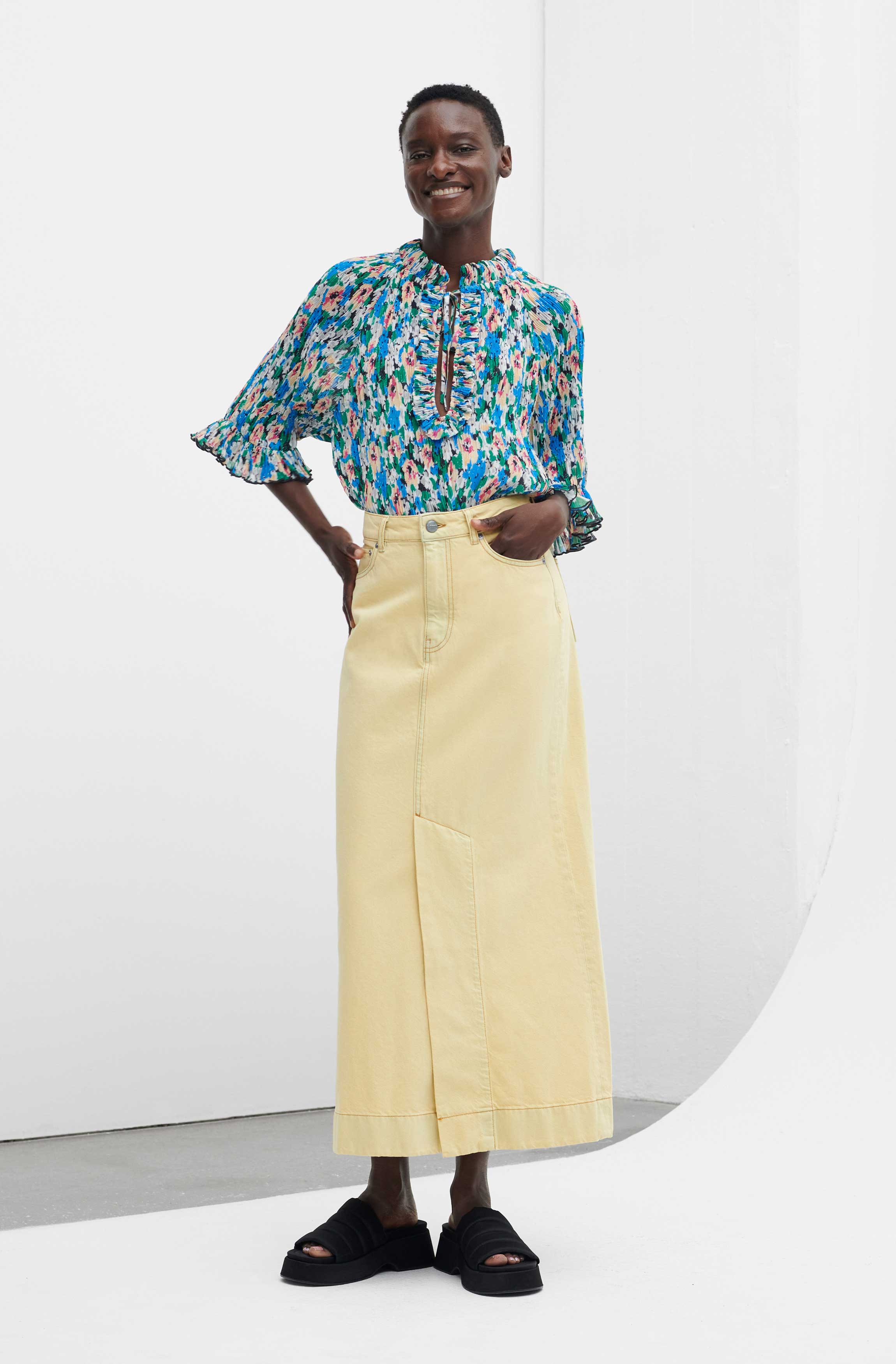 Flouncy Blouse | Floral Azure Blue - Image 4