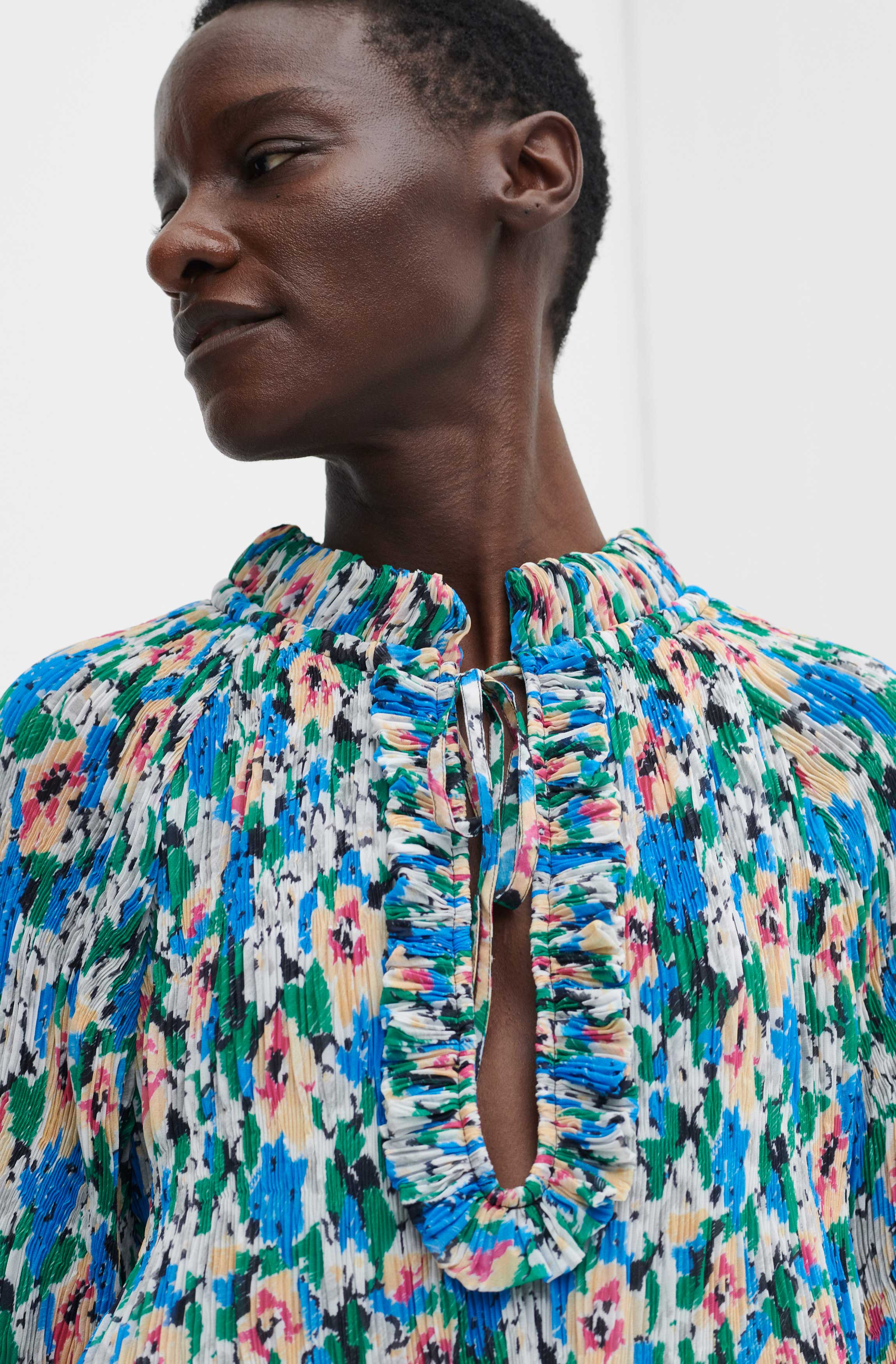 Flouncy Blouse | Floral Azure Blue - Image 6