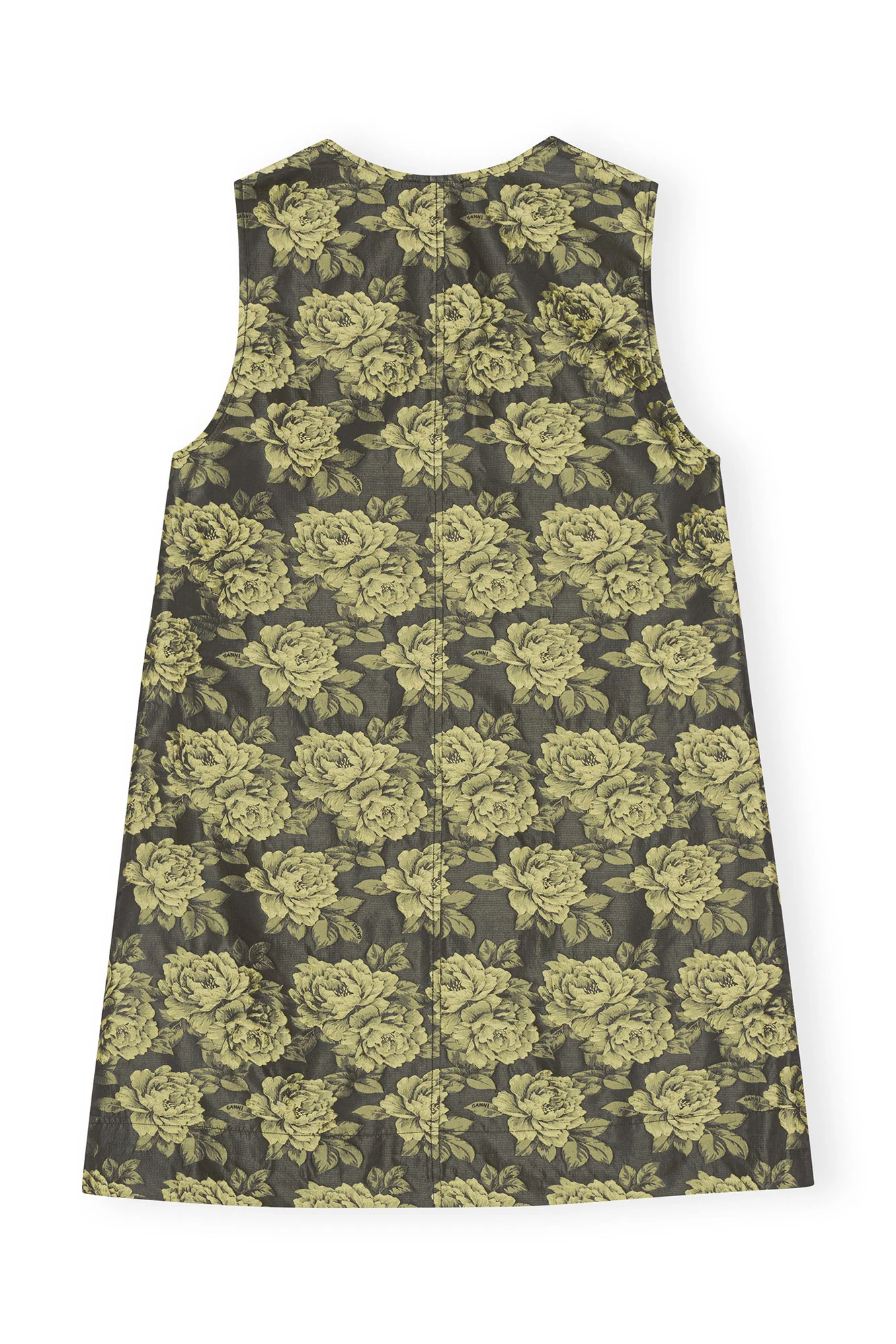 Flower Jacquard Suiting Mini Dress | Lemon Zest - Image 2