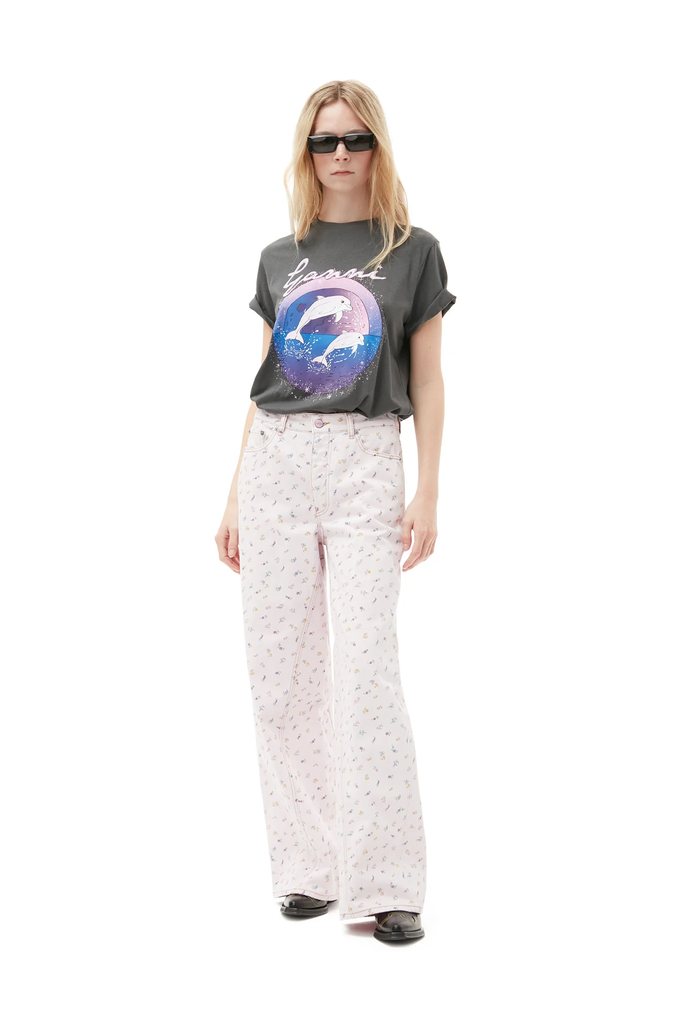 Flower Print Joezy Jeans | Pink Tulle - Image 3