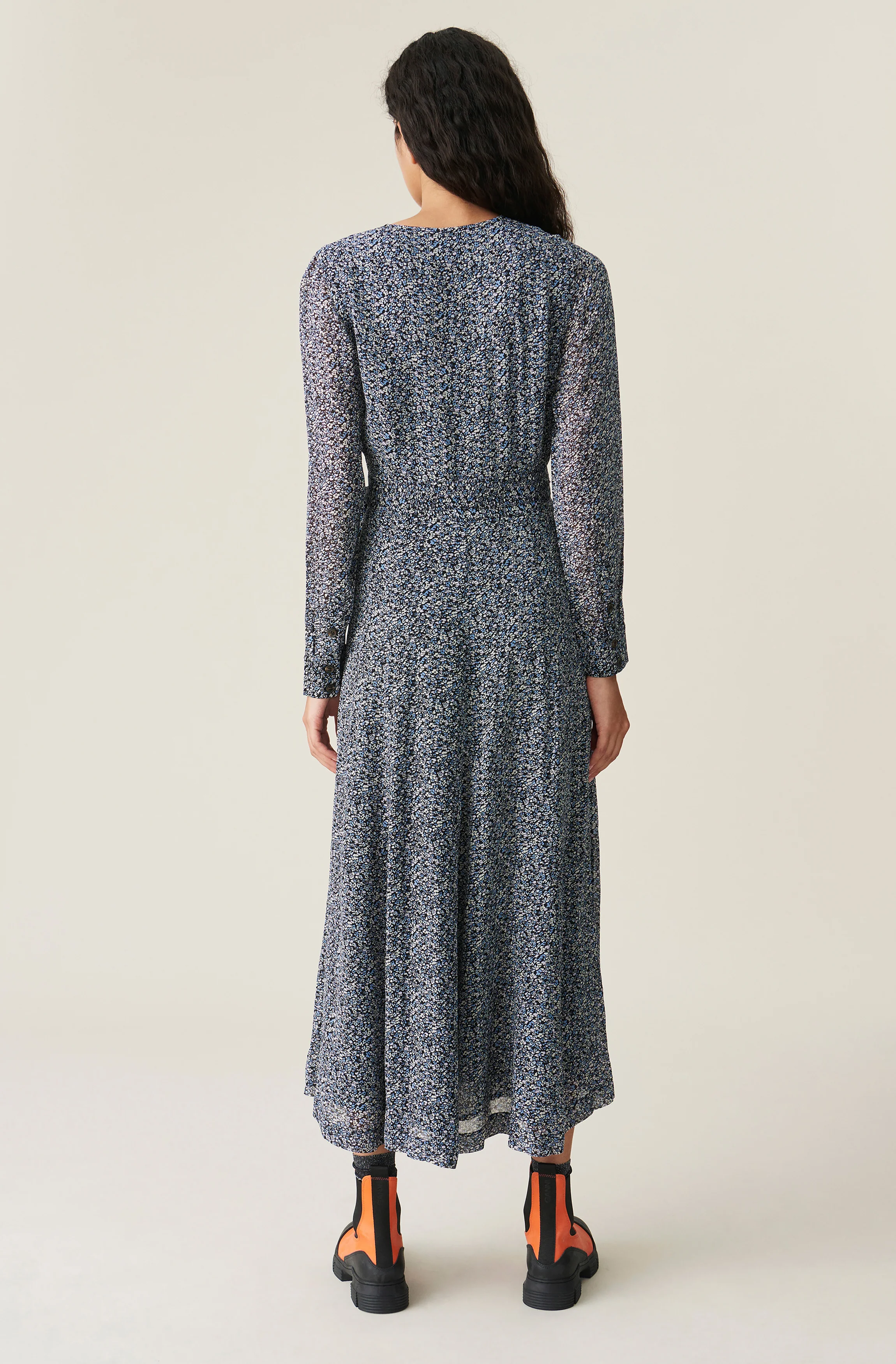 Flower Wrap Dress | Phantom - Image 3