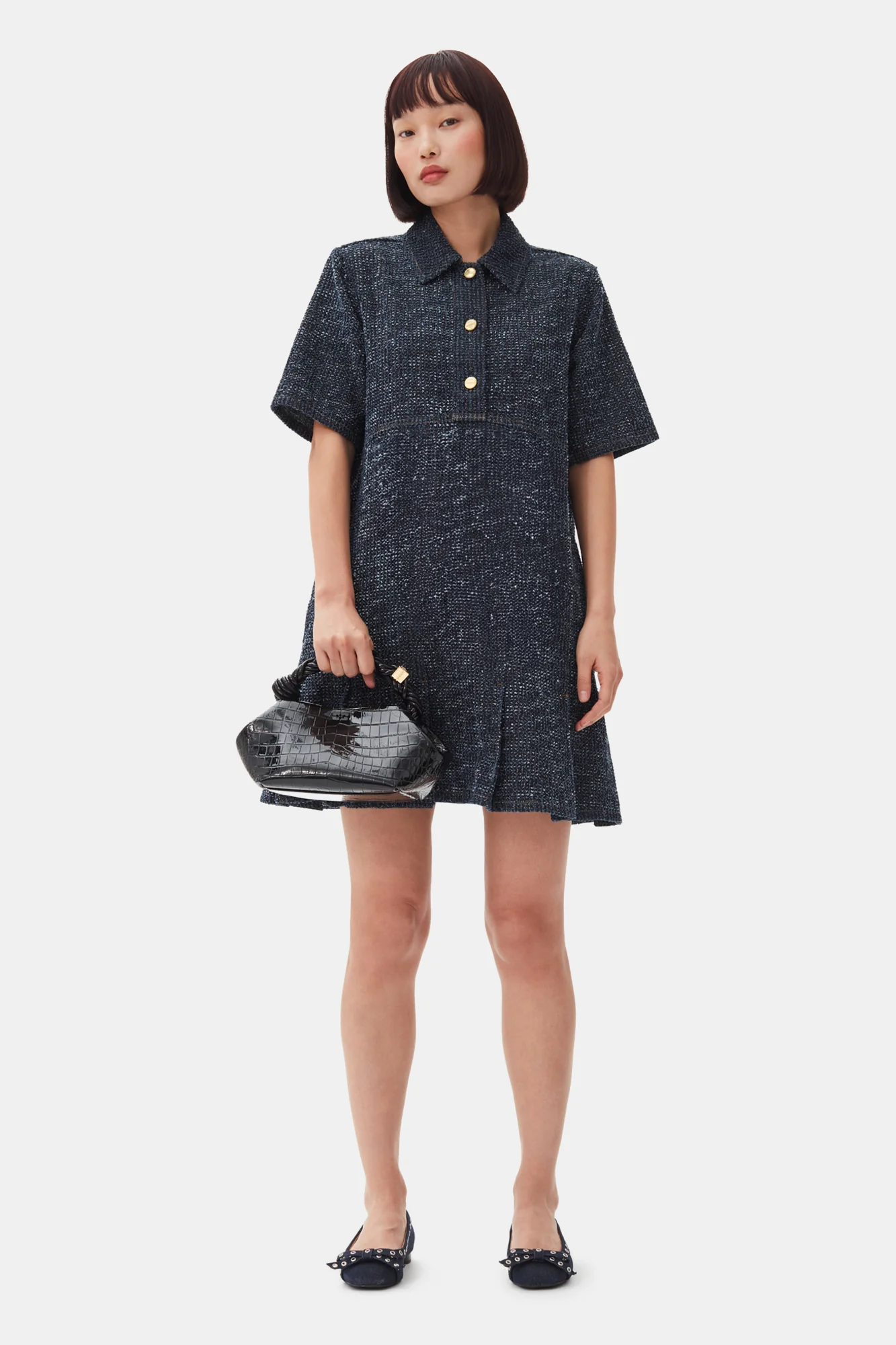 Fluffy Denim Mini Dress | Rinse - Image 3