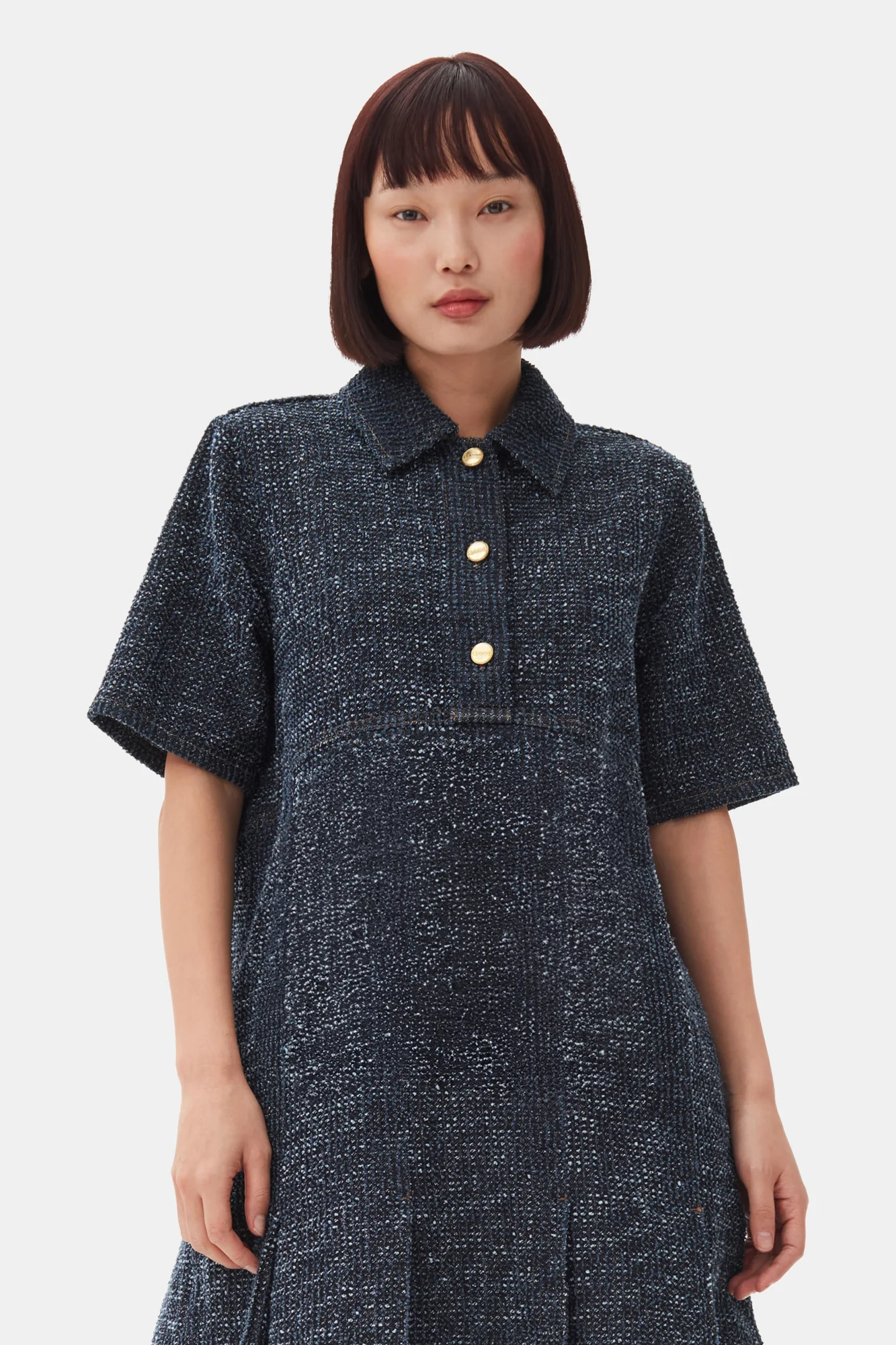 Fluffy Denim Mini Dress | Rinse - Image 4