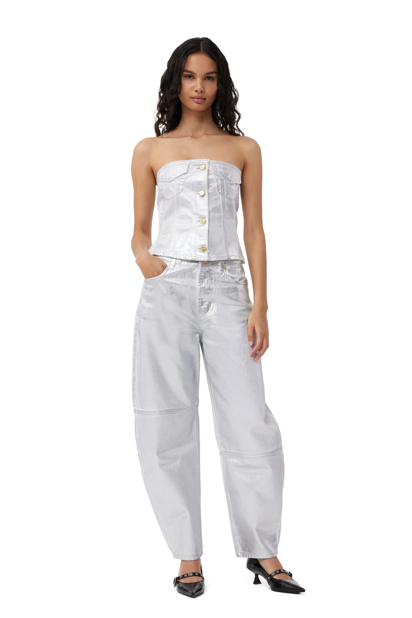 Foil Denim Corsage | Bright White - Image 2