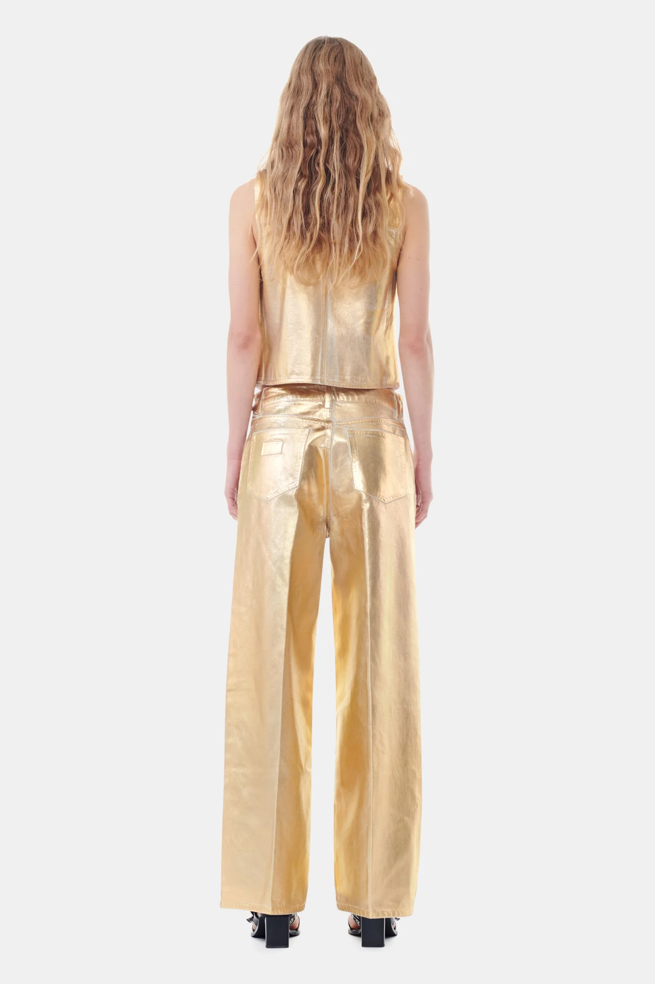 Foil Denim Vest | Egret - Image 6