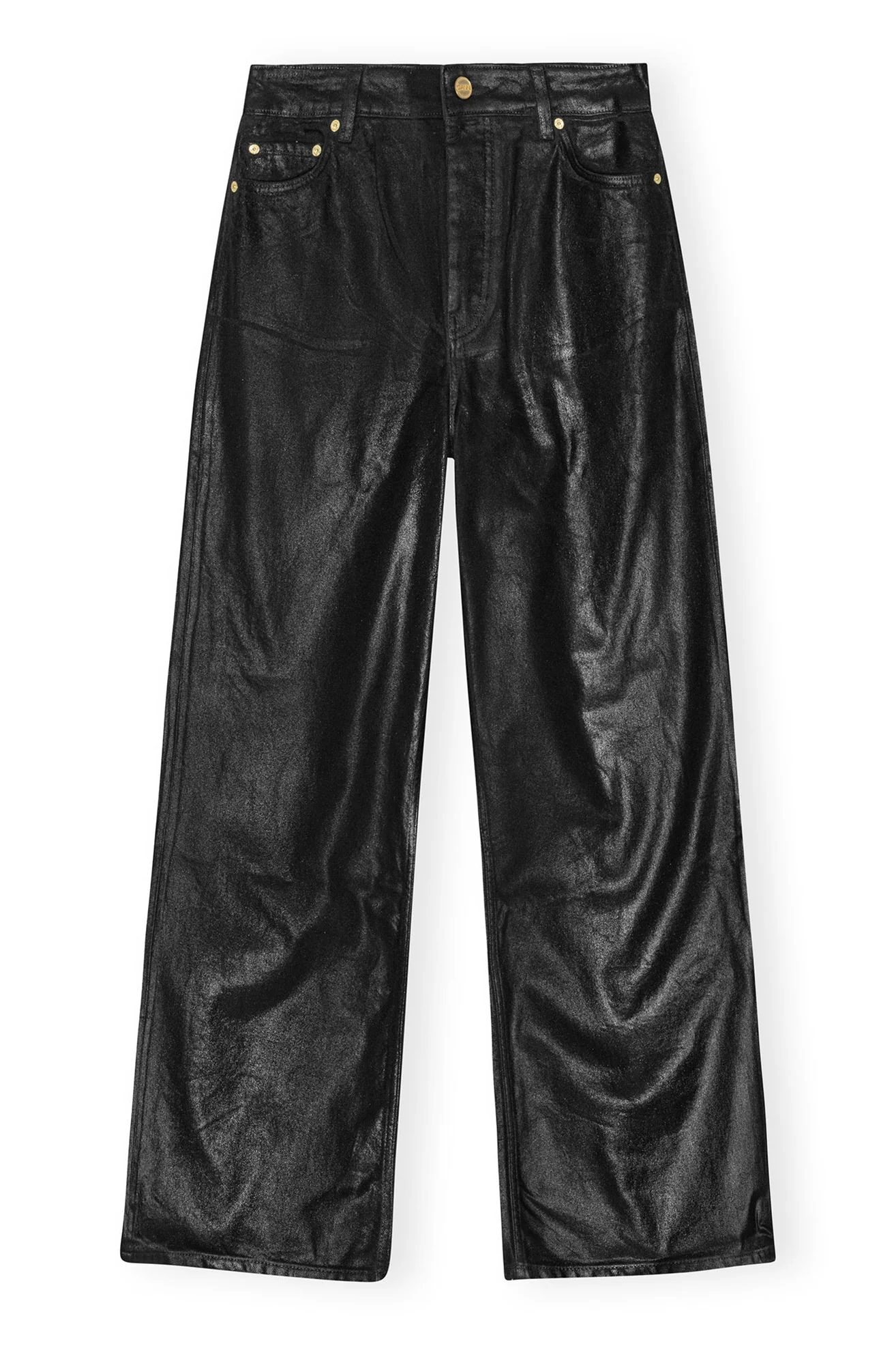 Foil Denim Wide Jeans | Black