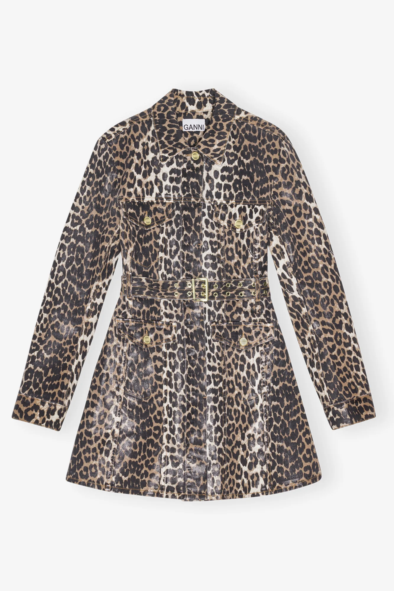 Foil Mini Dress | Leopard