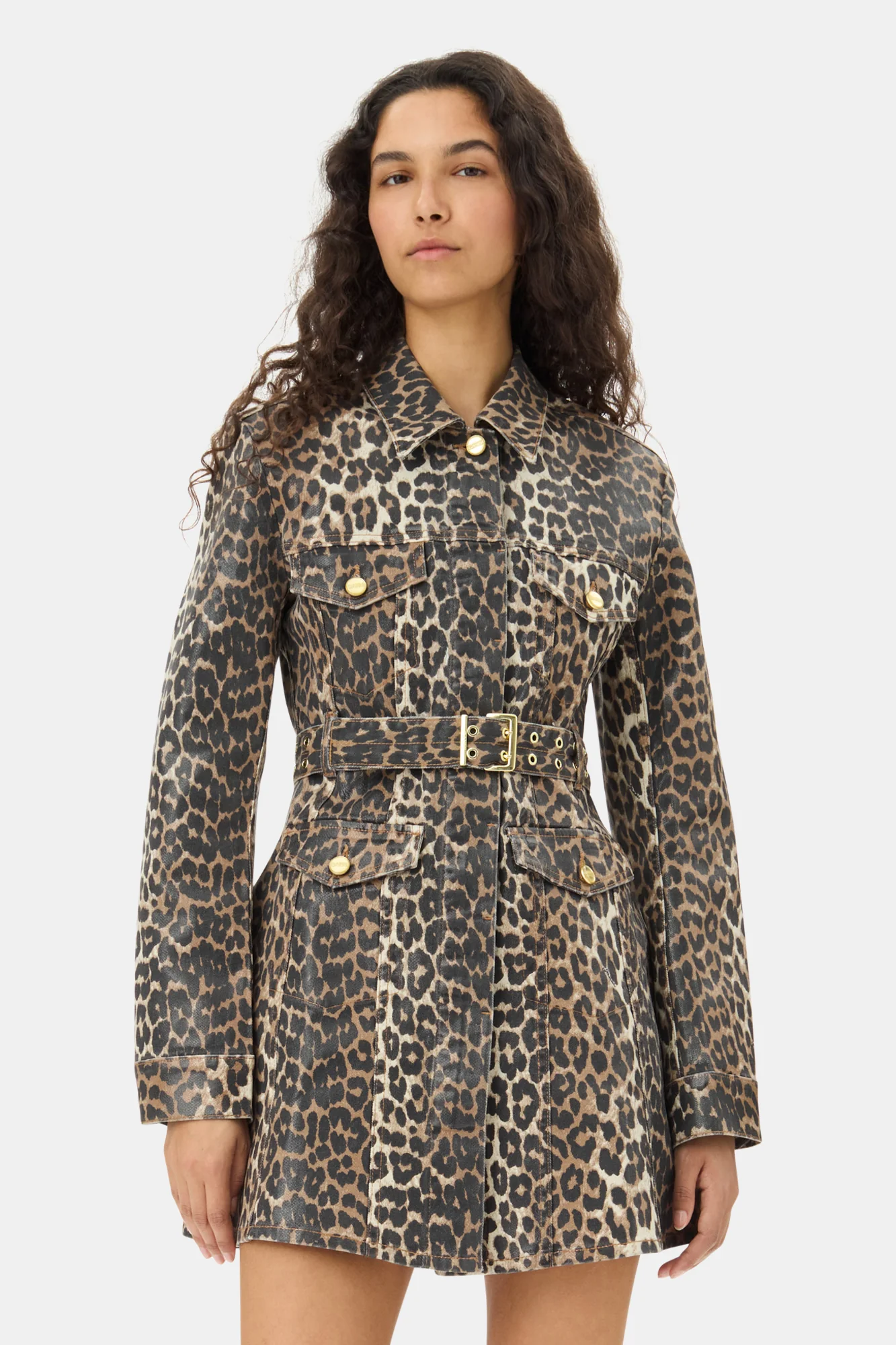 Foil Mini Dress | Leopard - Image 4