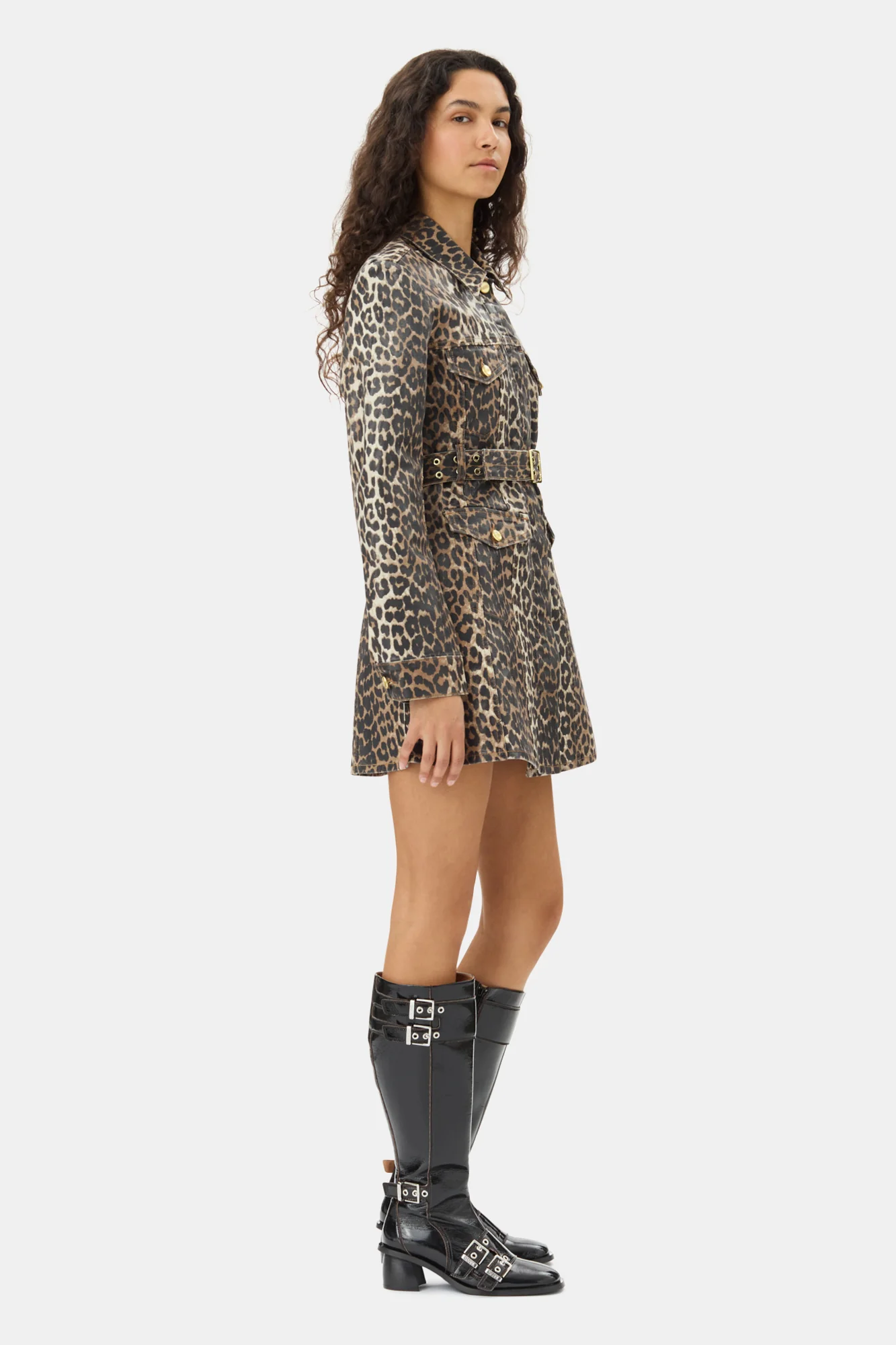 Foil Mini Dress | Leopard - Image 5