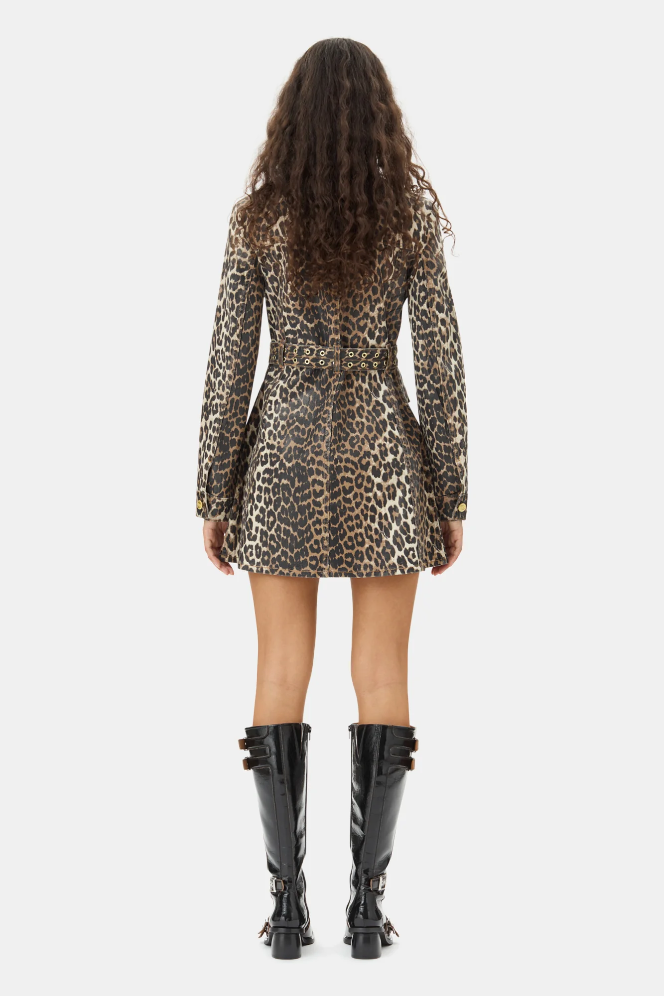 Foil Mini Dress | Leopard - Image 6