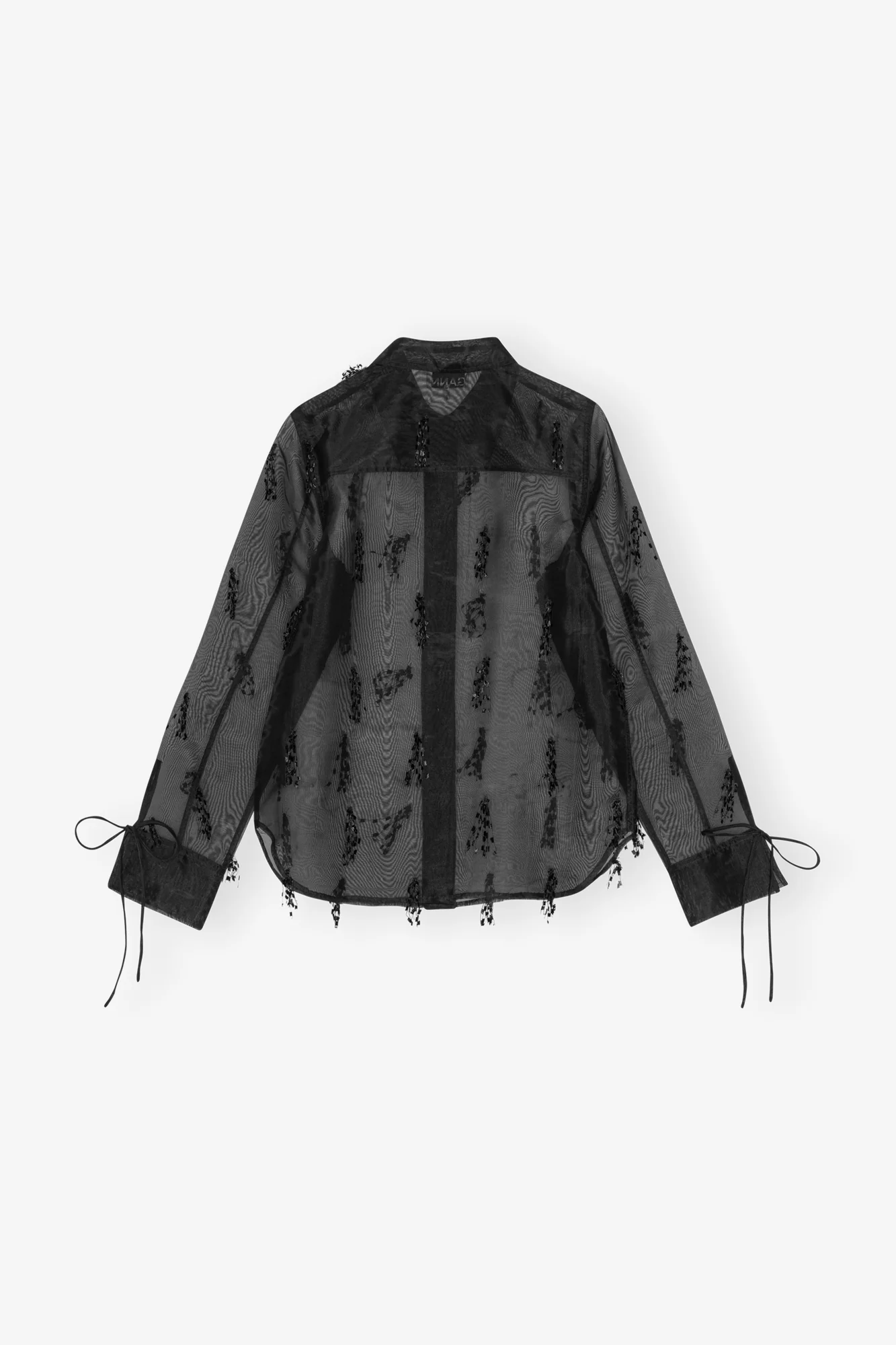 Fringed Organza Shirt | Black - Image 2