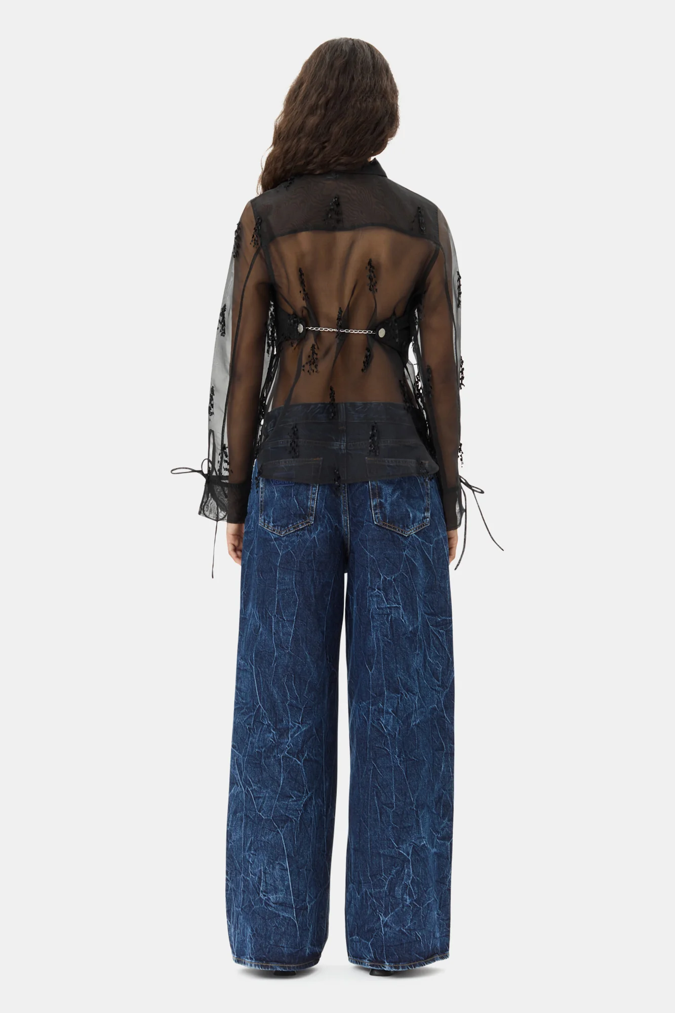 Fringed Organza Shirt | Black - Image 6