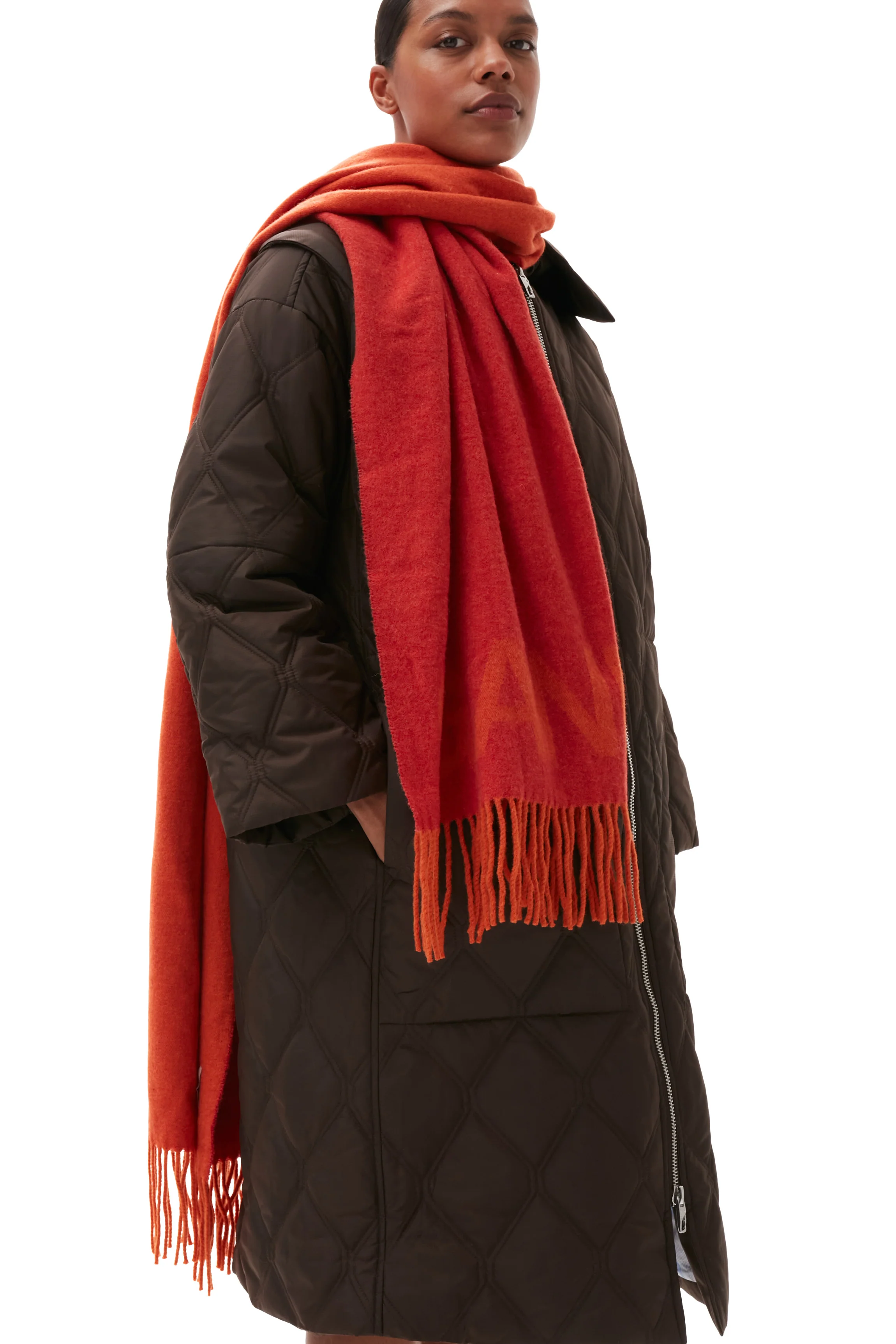 Fringed Wool Scarf | Orangeade - Image 2