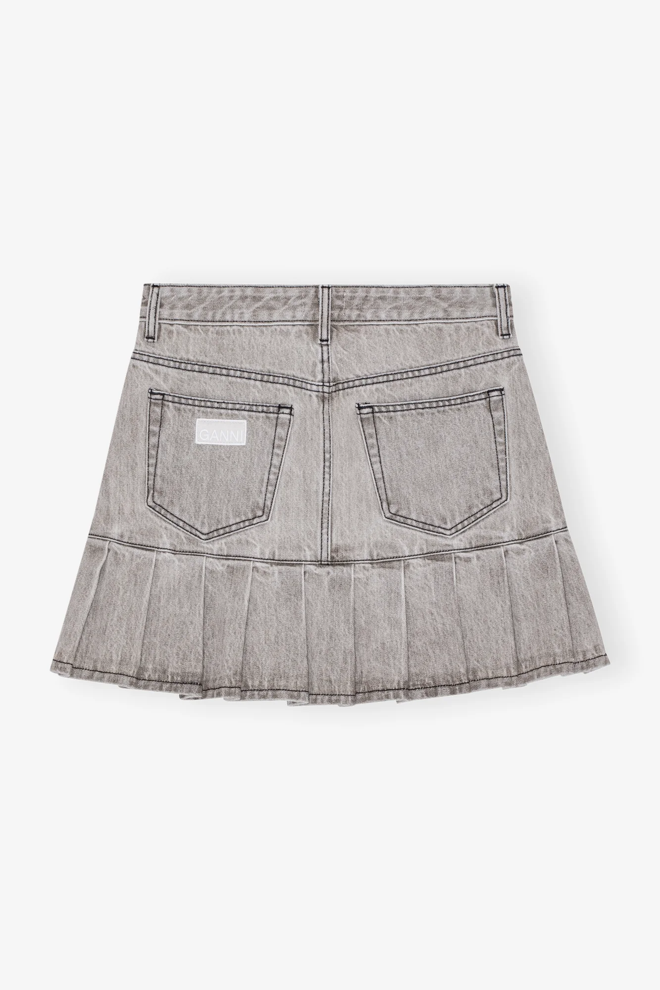 Future Denim Pleated Mini Skirt | Gray Quill - Image 2