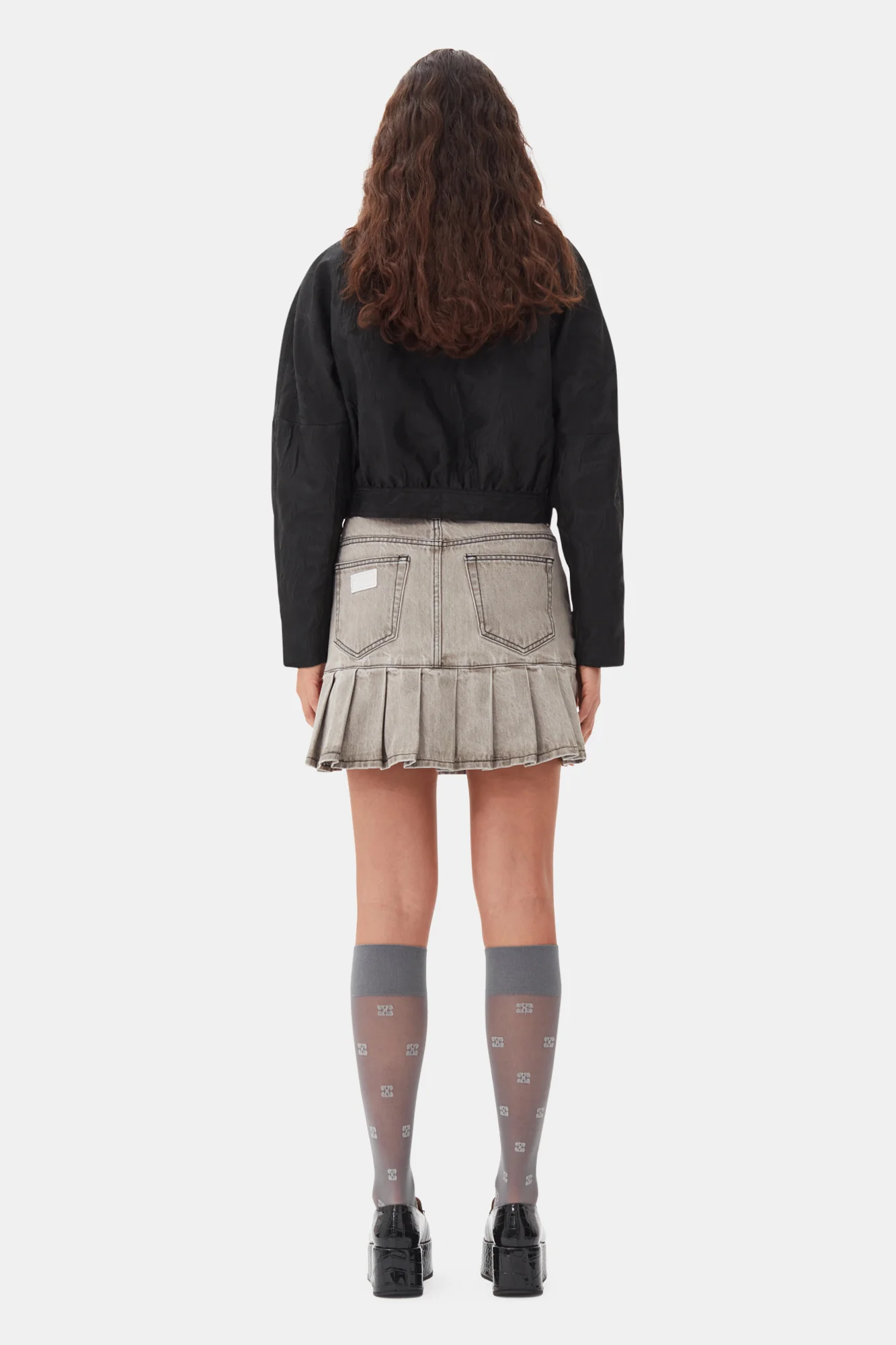 Future Denim Pleated Mini Skirt | Gray Quill - Image 5