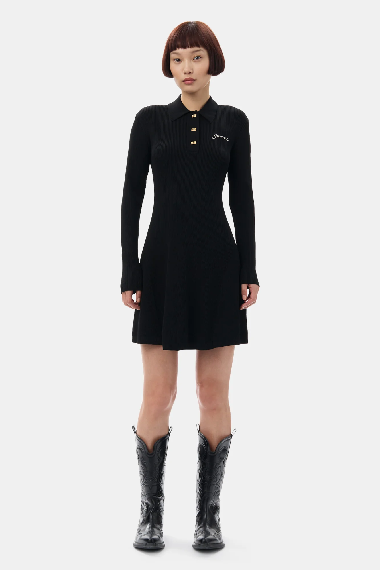 Future Viscose Rib Mini Dress | Black - Image 3