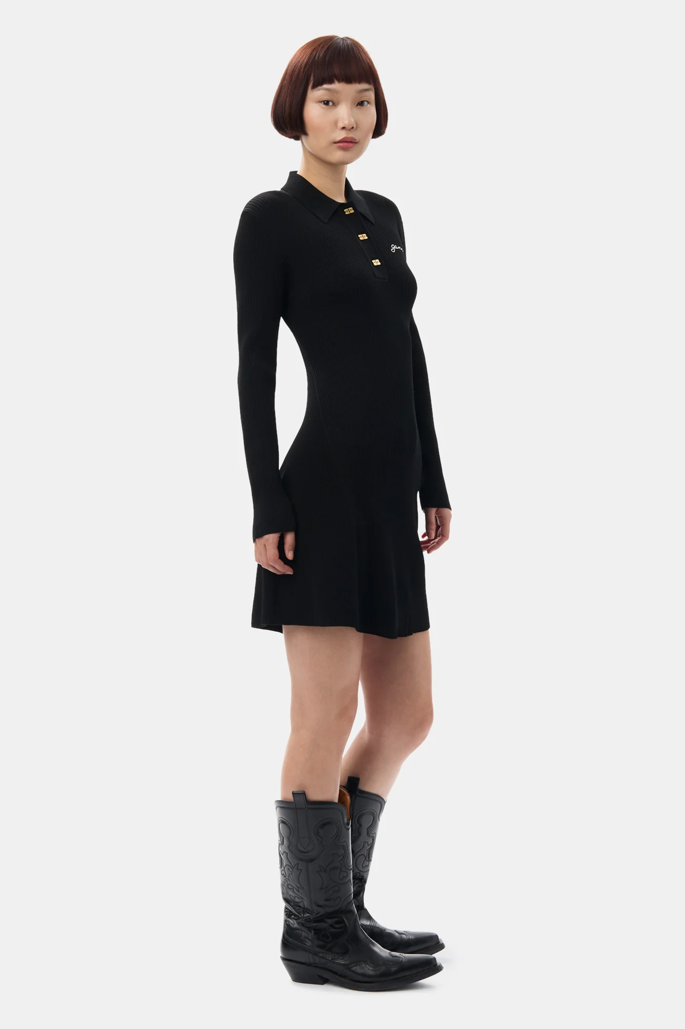 Future Viscose Rib Mini Dress | Black - Image 5