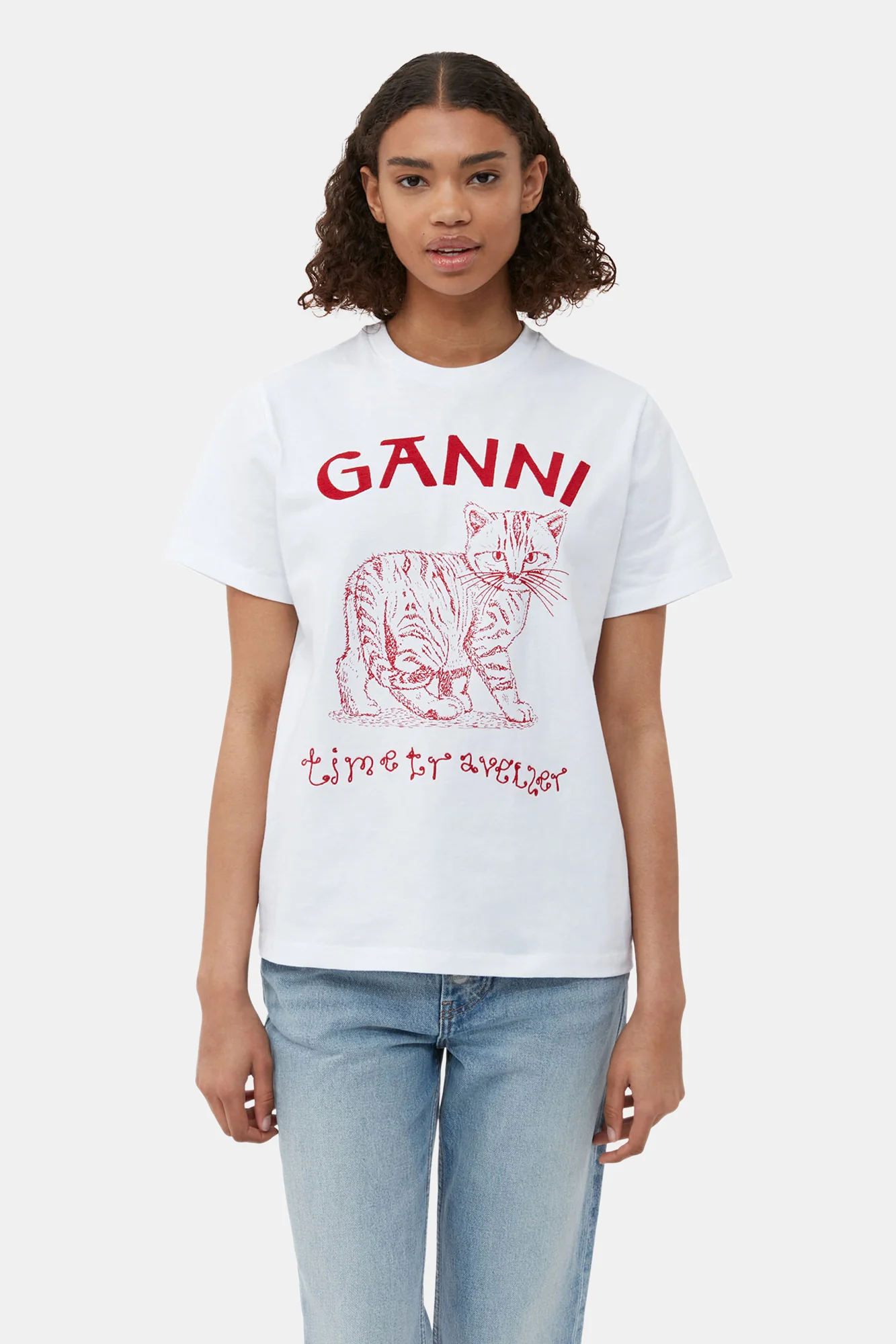 Future White Jersey Relaxed Embroidered T-Shirt | Bright White - Image 8