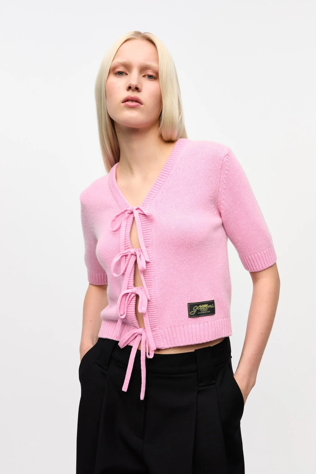Future Wool Mix Cardigan | Primrose Pink - Image 3