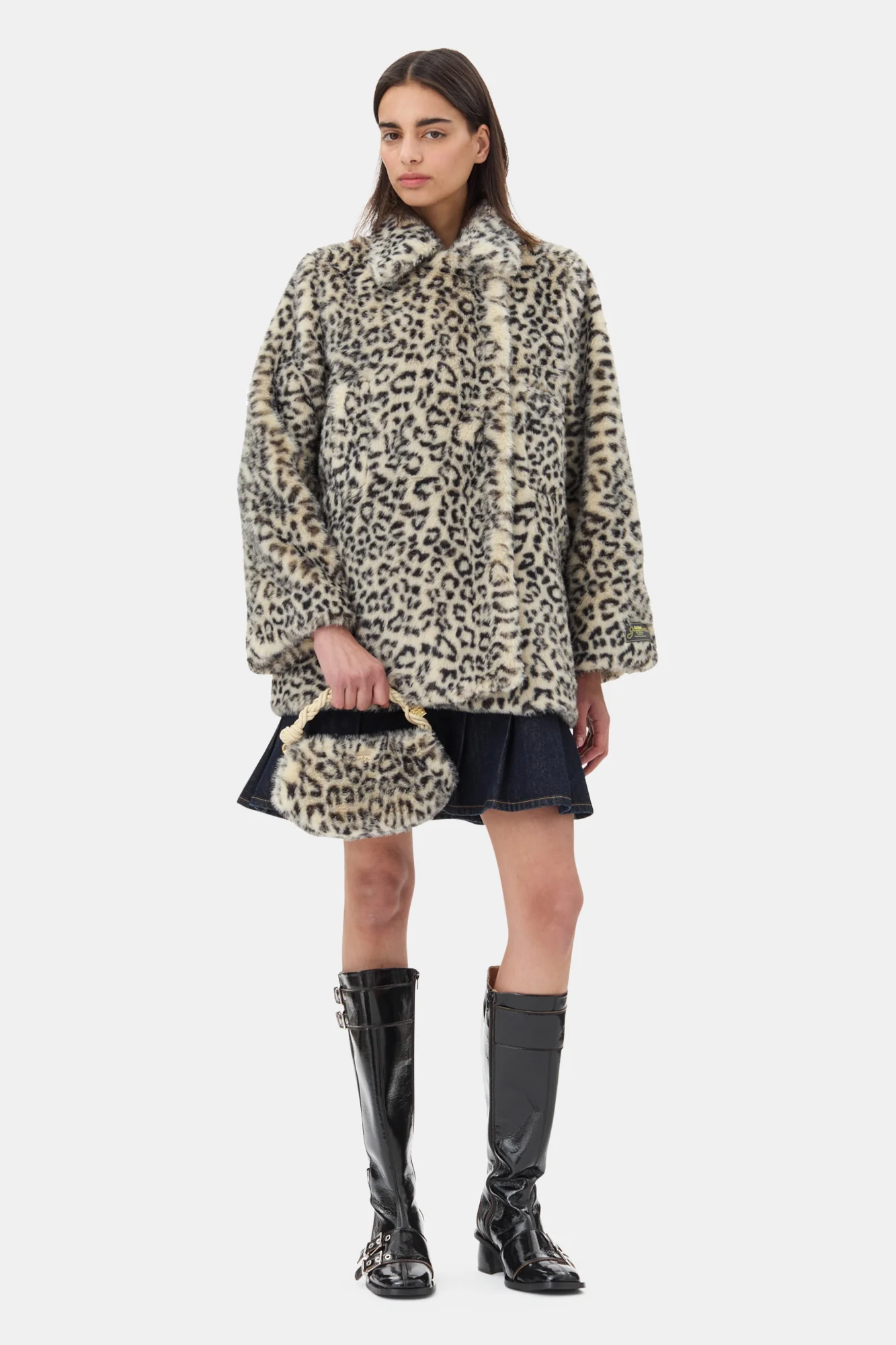 Ganni Bou Bag Mini Fur Print | Leopard - Image 5