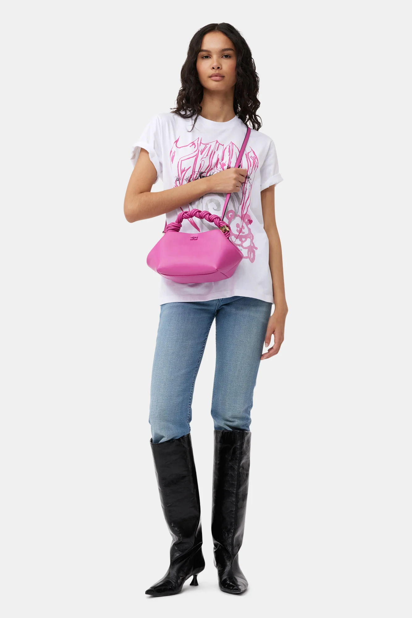 Ganni Bou Bag Small | Shocking Pink - Image 5