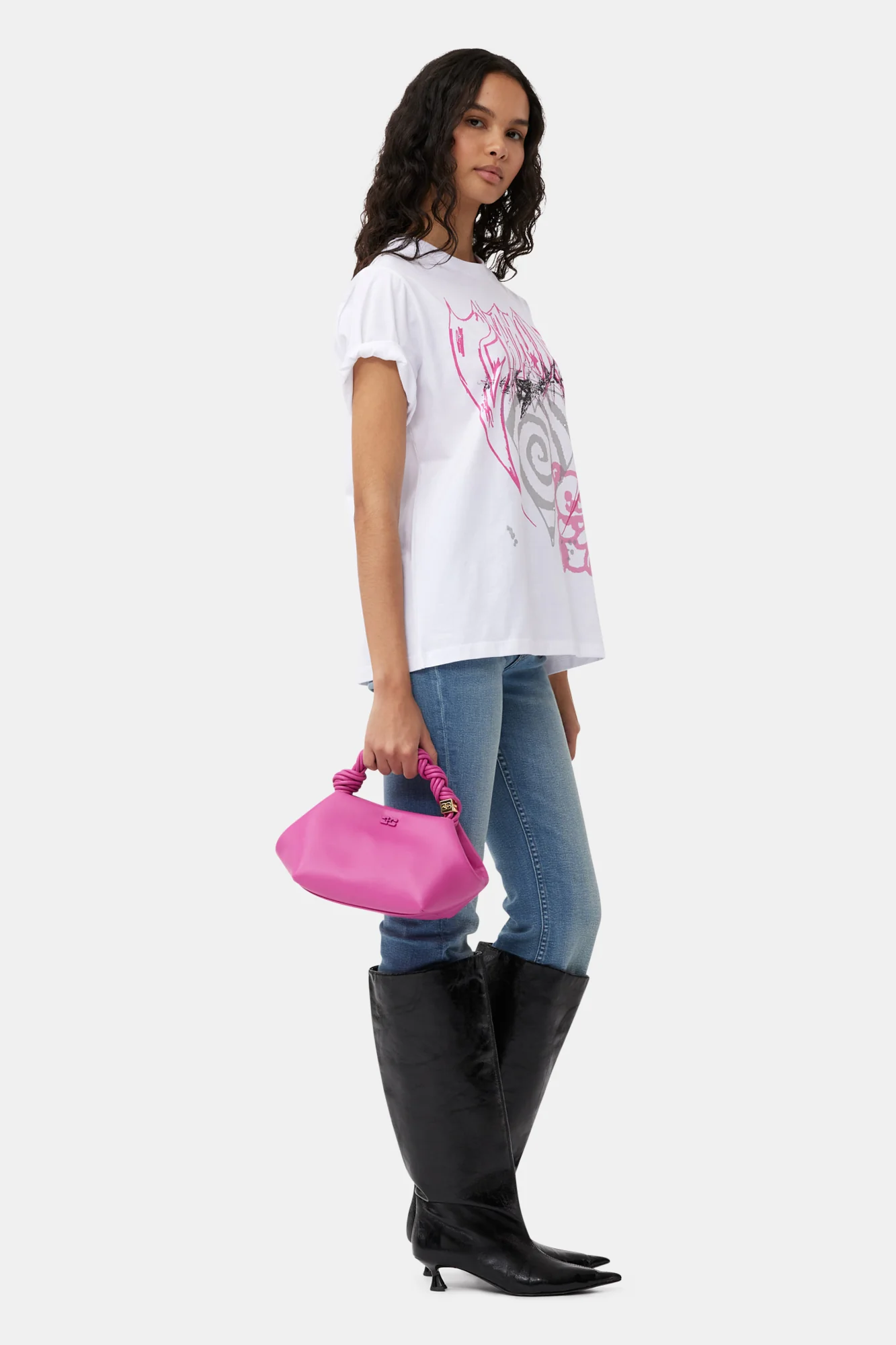Ganni Bou Bag Small | Shocking Pink - Image 7