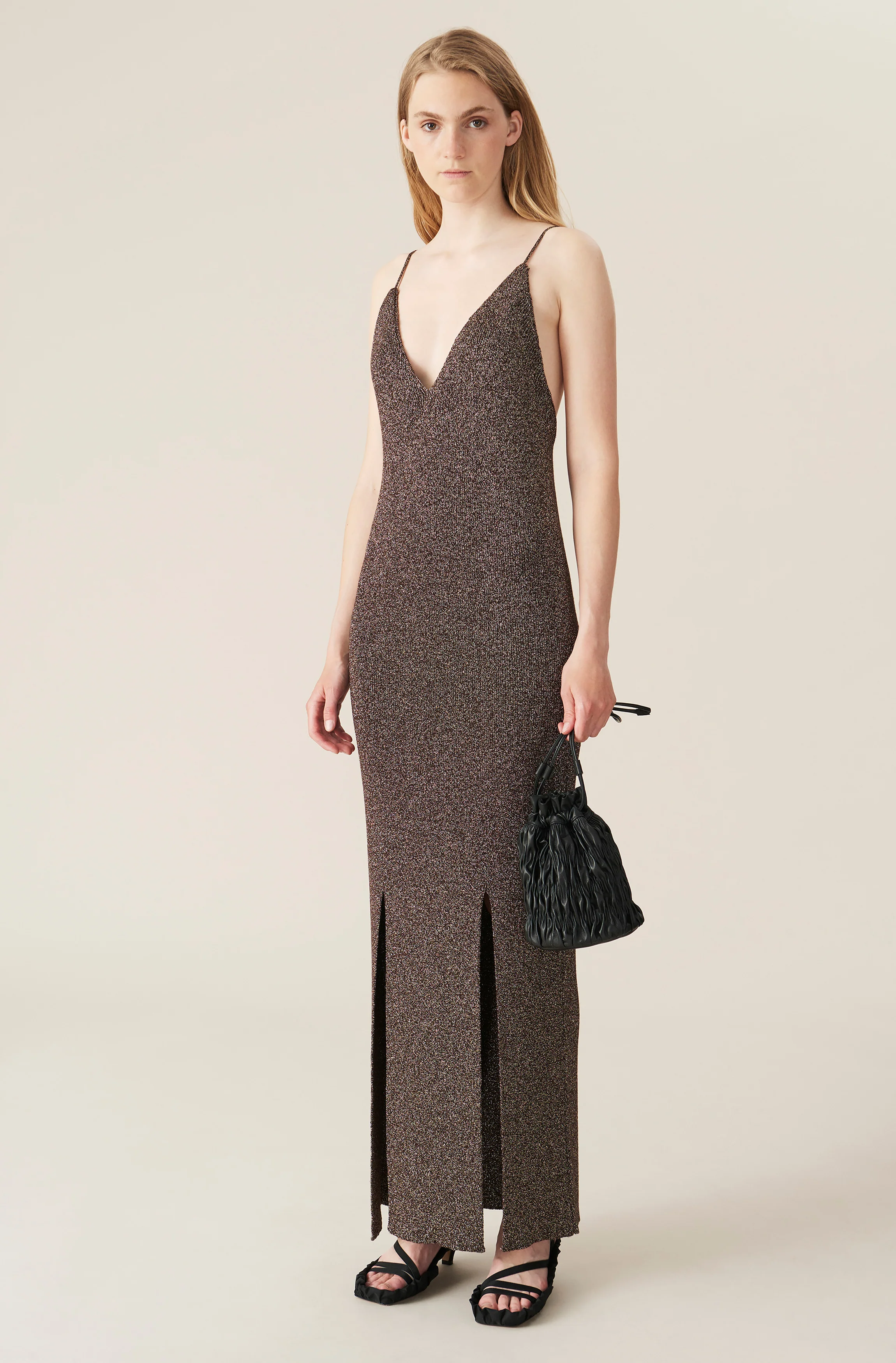 Glitter Knit Strap Dress | Mole - Image 2