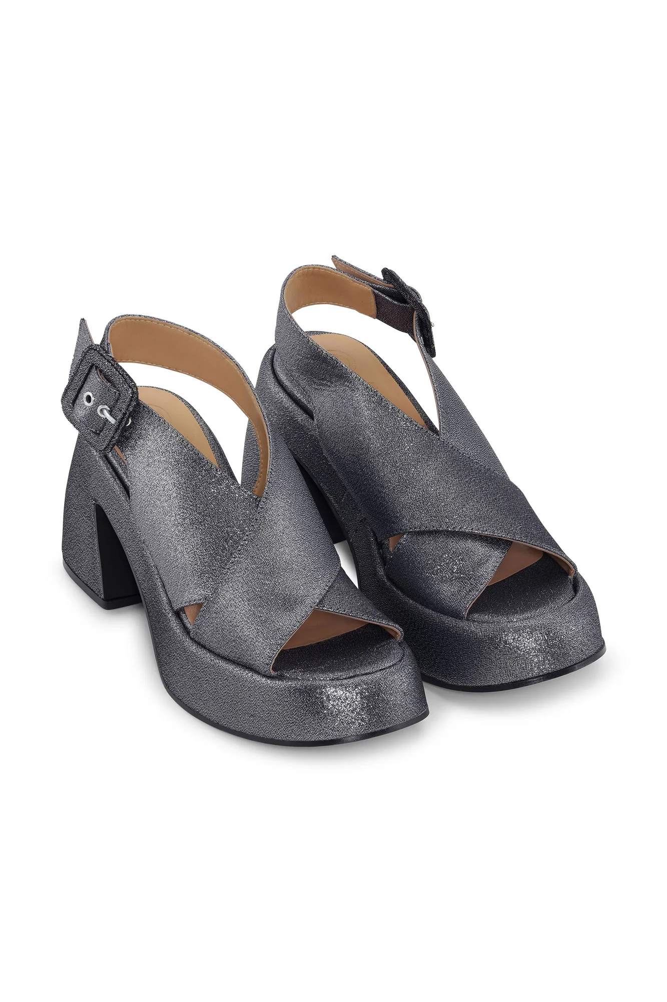 Glitter Platform Sandals | Silver - Image 3