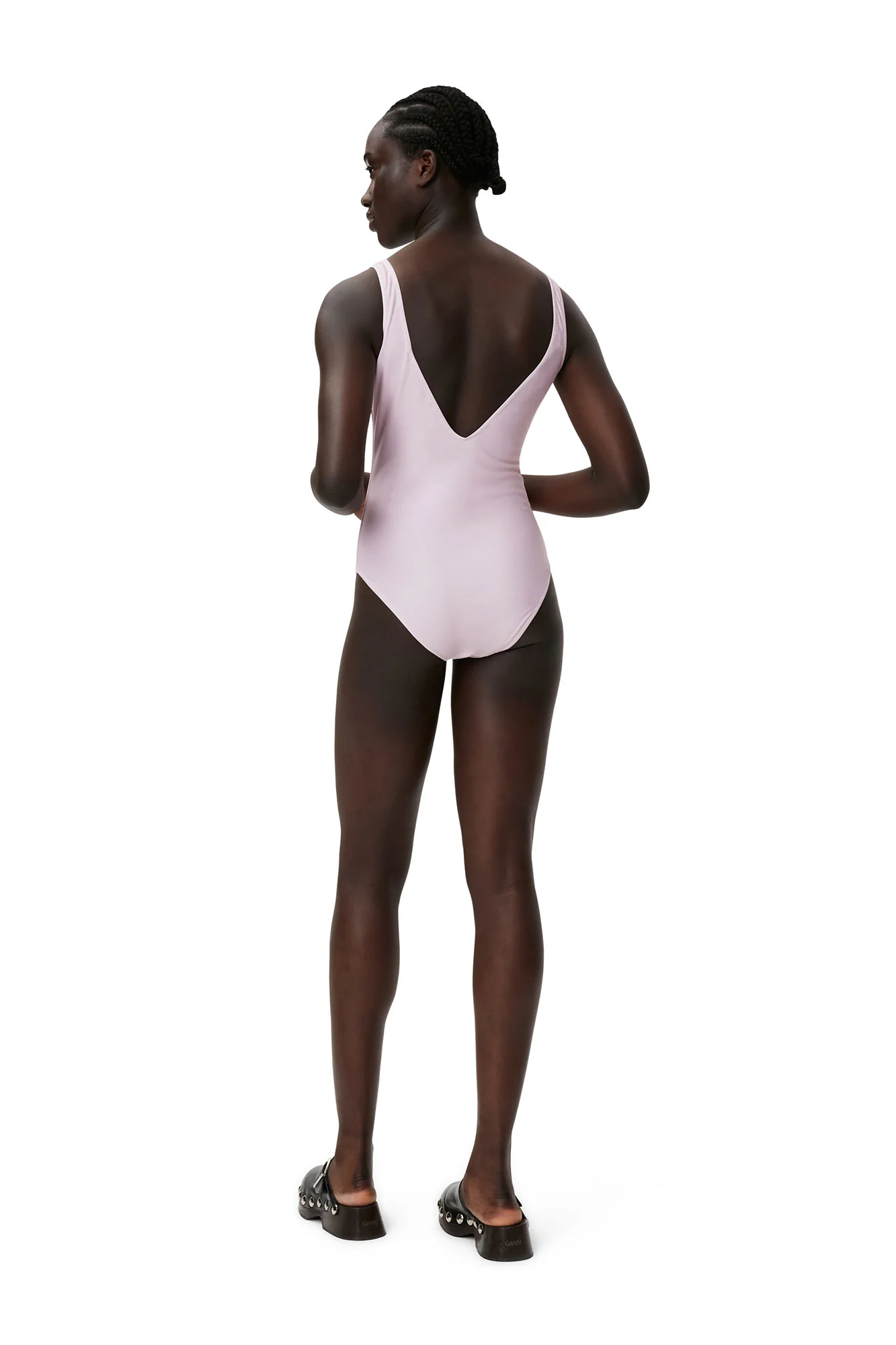 Graphic Deep Cut Swimsuit | Light Lilac - Image 3