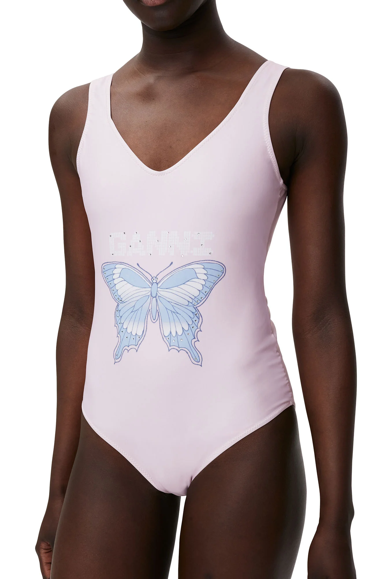 Graphic Deep Cut Swimsuit | Light Lilac - Image 4