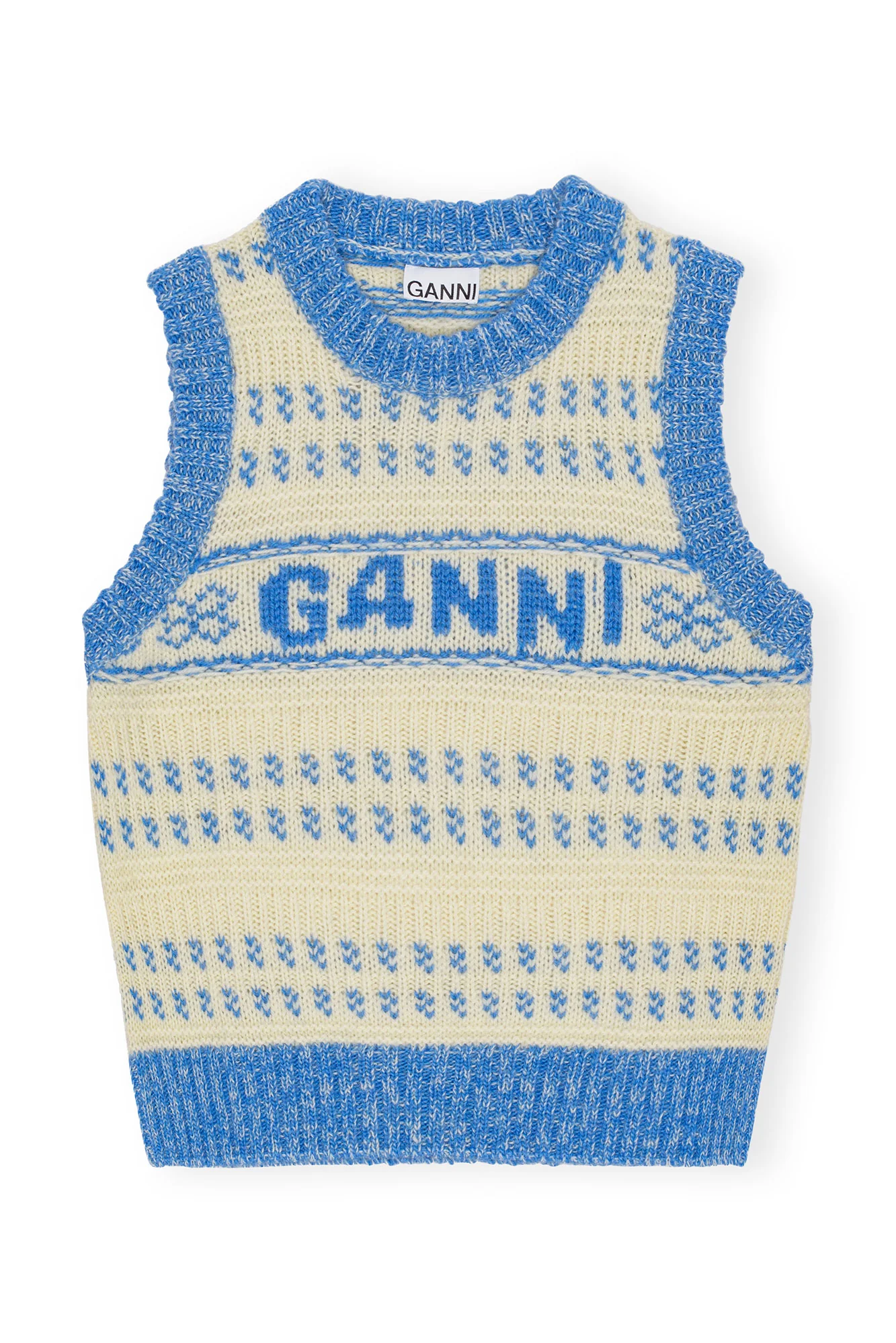Graphic O-neck Vest | Strong Blue