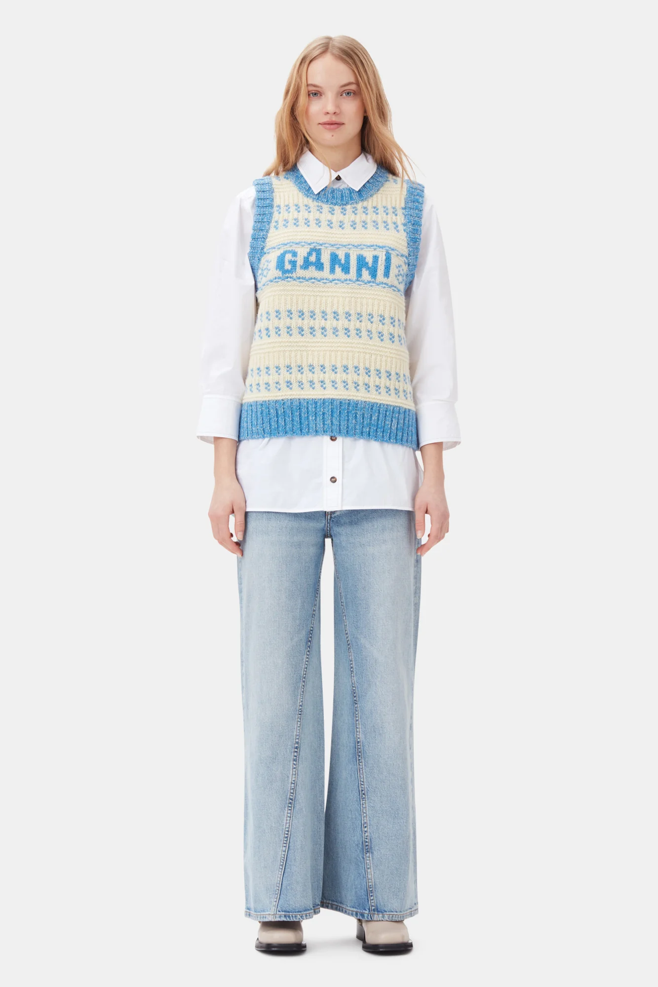 Graphic O-neck Vest | Strong Blue - Image 4