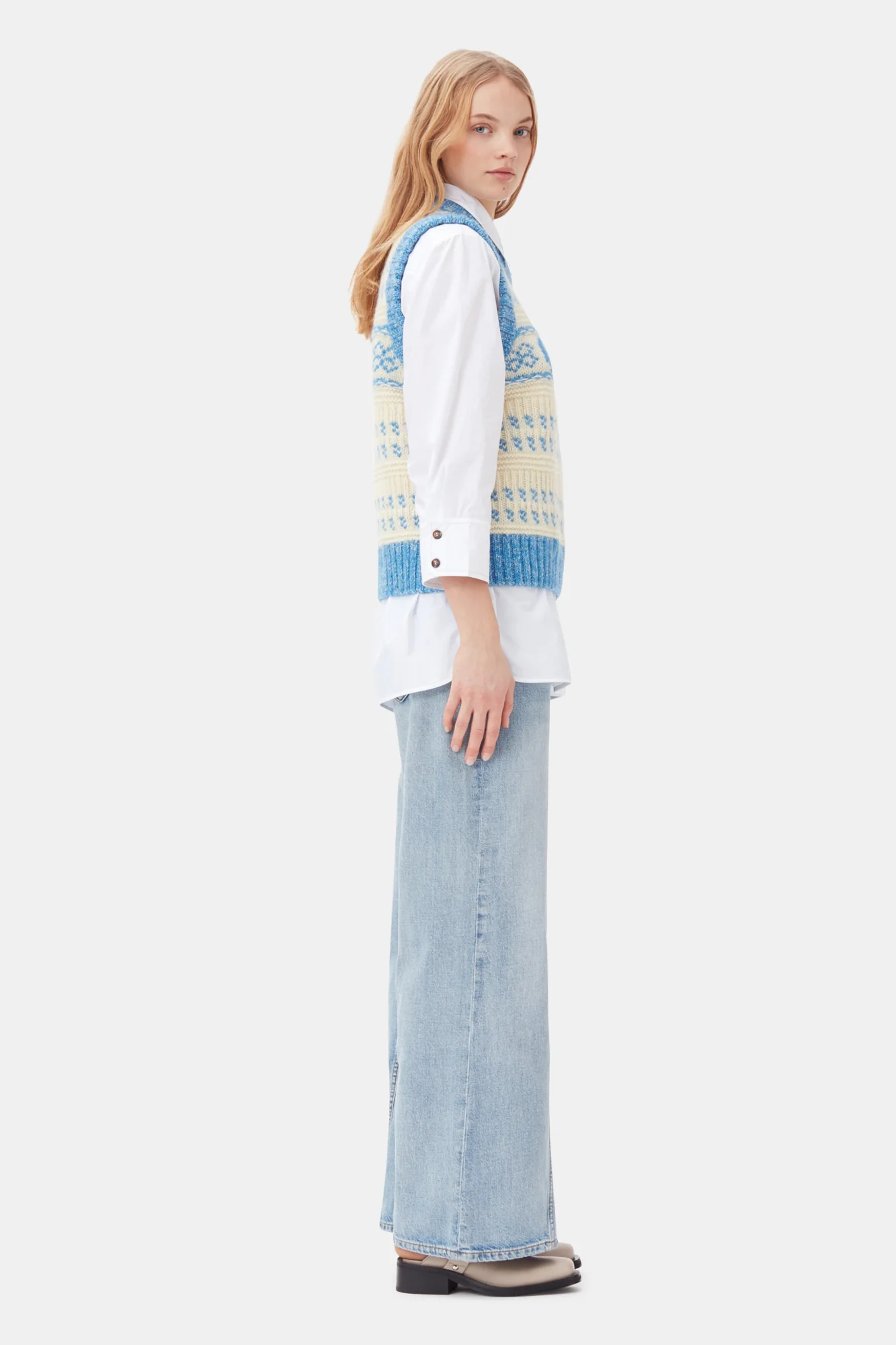 Graphic O-neck Vest | Strong Blue - Image 5