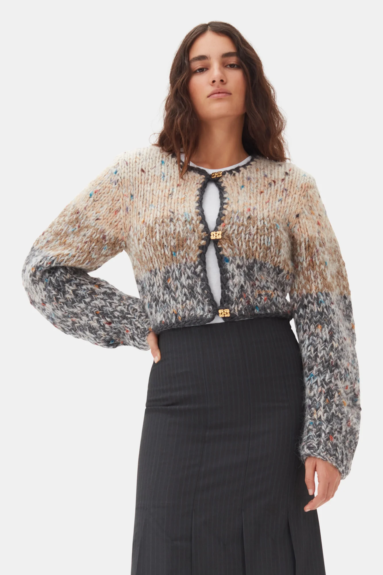 Handknit Crop Cardigan | Paloma Melange - Image 3