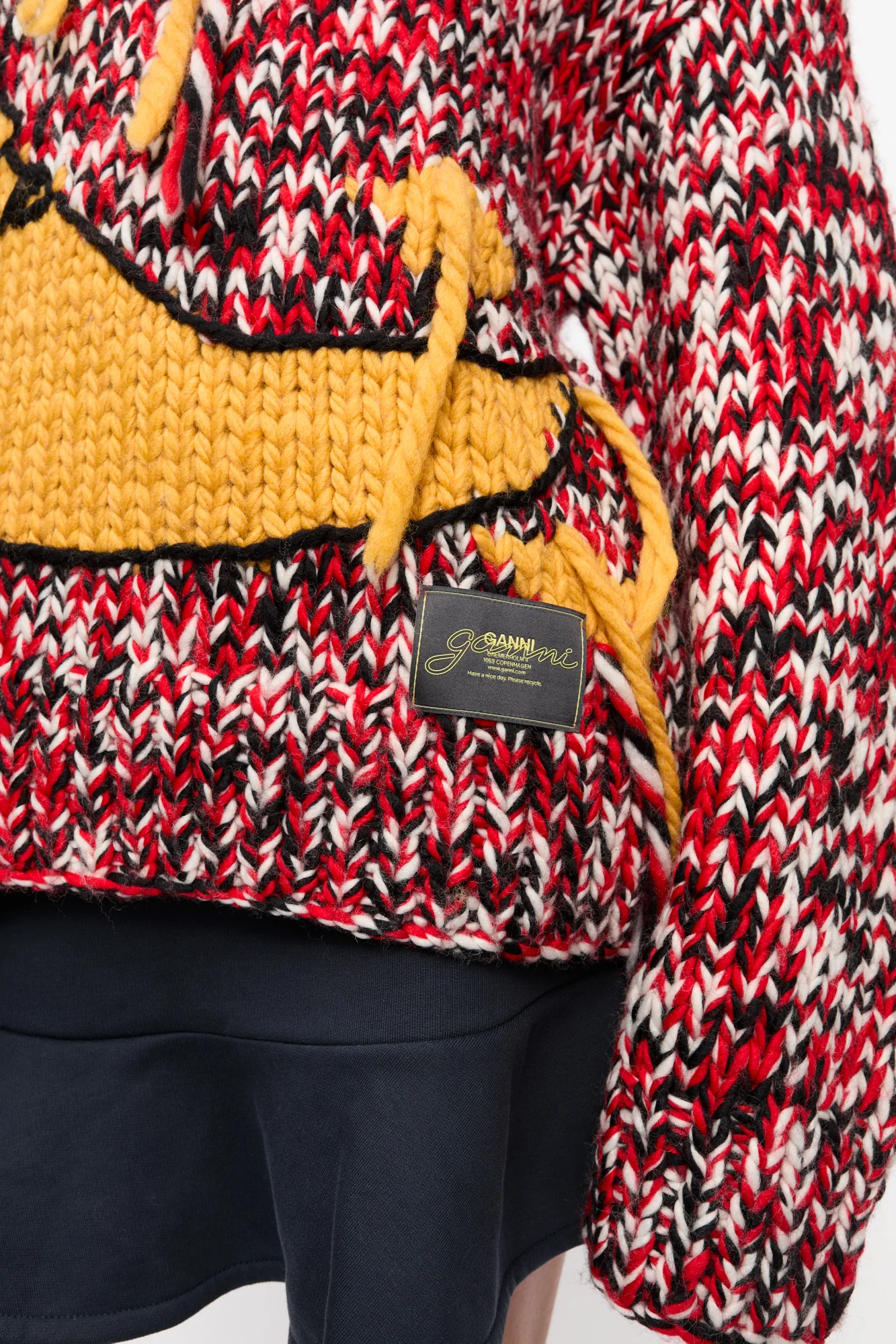Handknit High Neck Jumper | Racing Red - Image 6