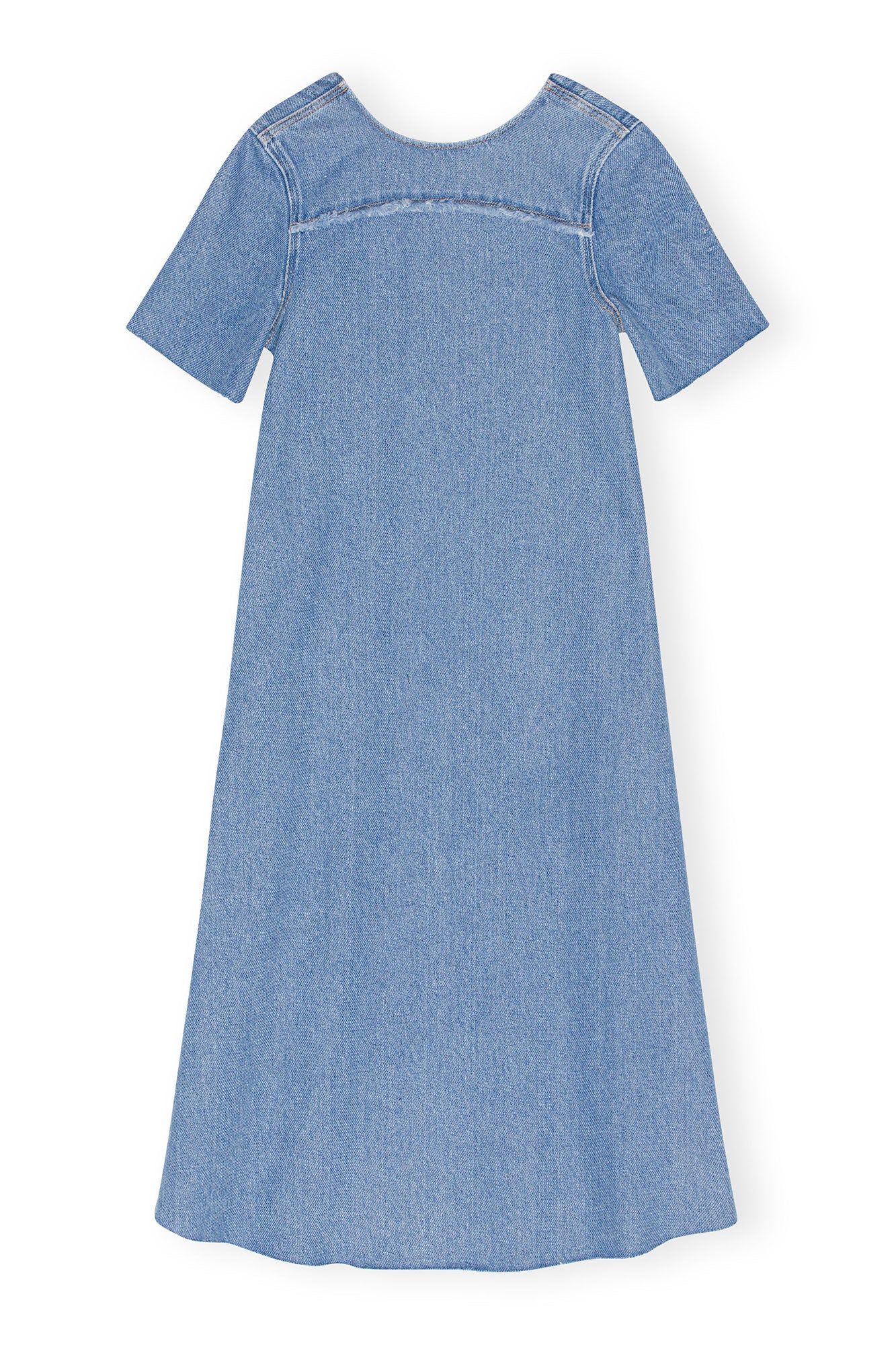 Heavy Denim A-Line Midi Dress | Light Blue Stone