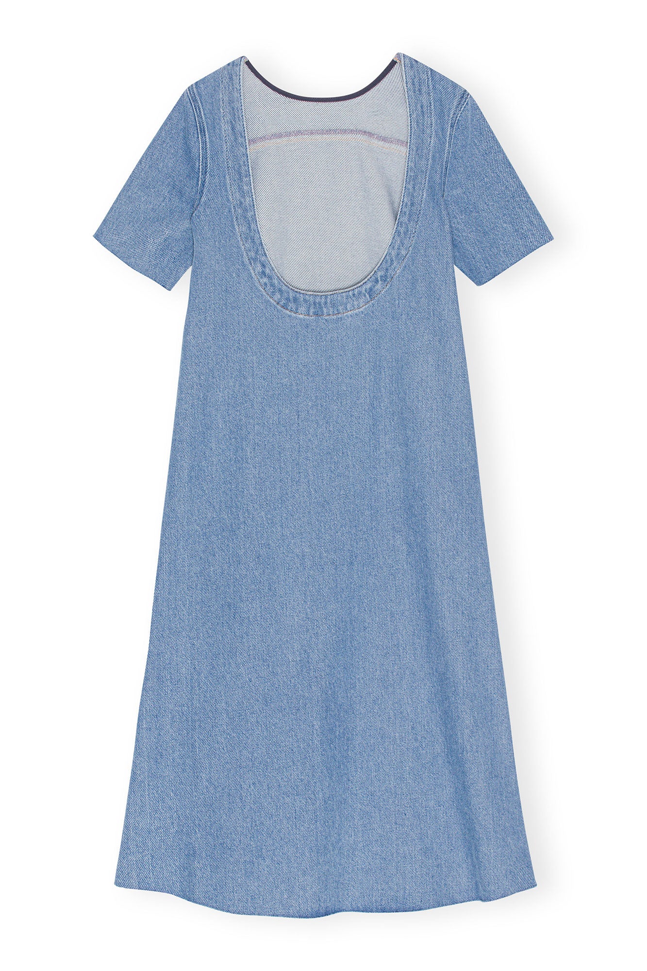 Heavy Denim A-Line Midi Dress | Light Blue Stone - Image 2
